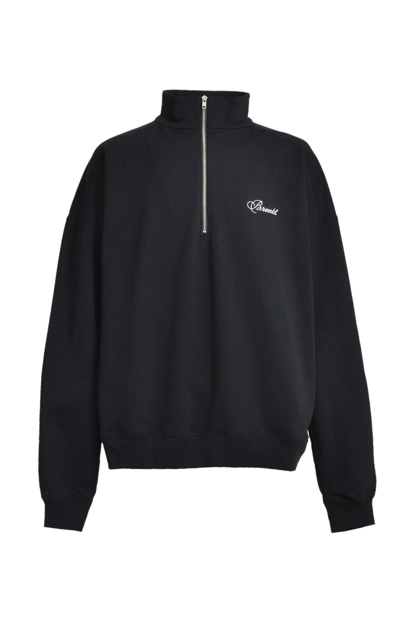 SCRIPT LOGO HALF ZIP SWEAT / BLACK