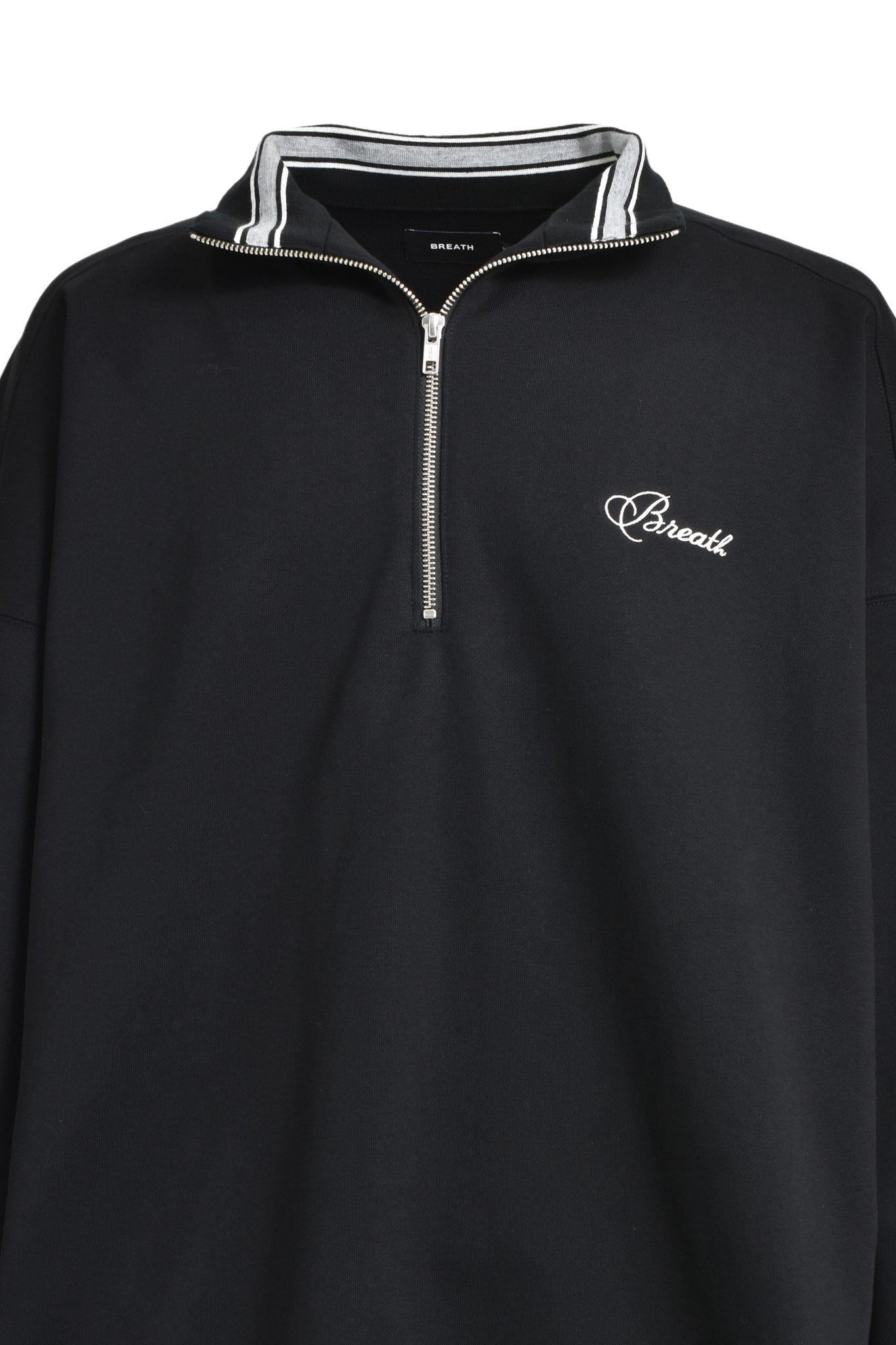 SCRIPT LOGO HALF ZIP SWEAT / BLACK