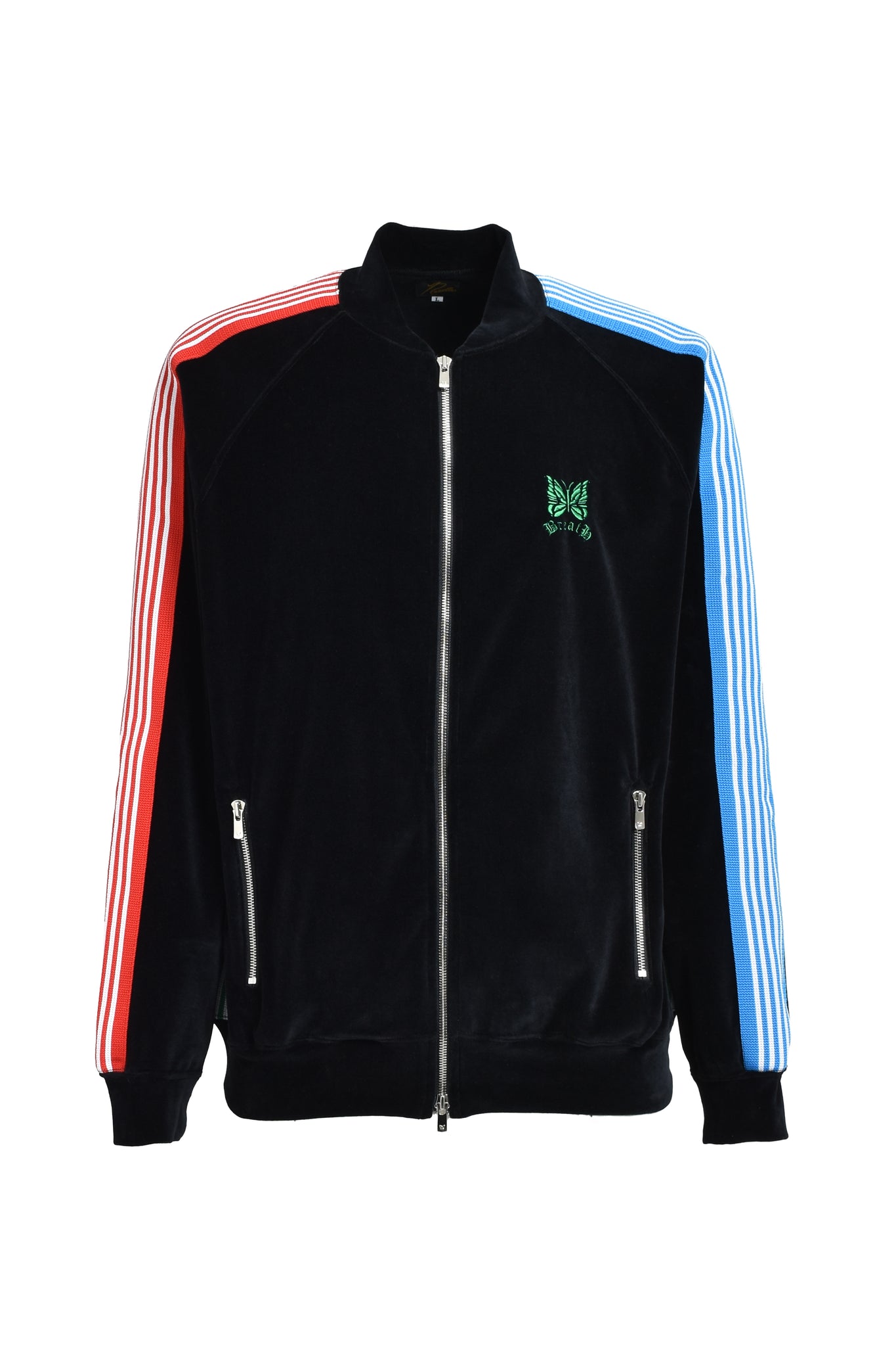 × Needles RIB COLLAR TRACK JACKET - C/PE VELOUR / BLACK