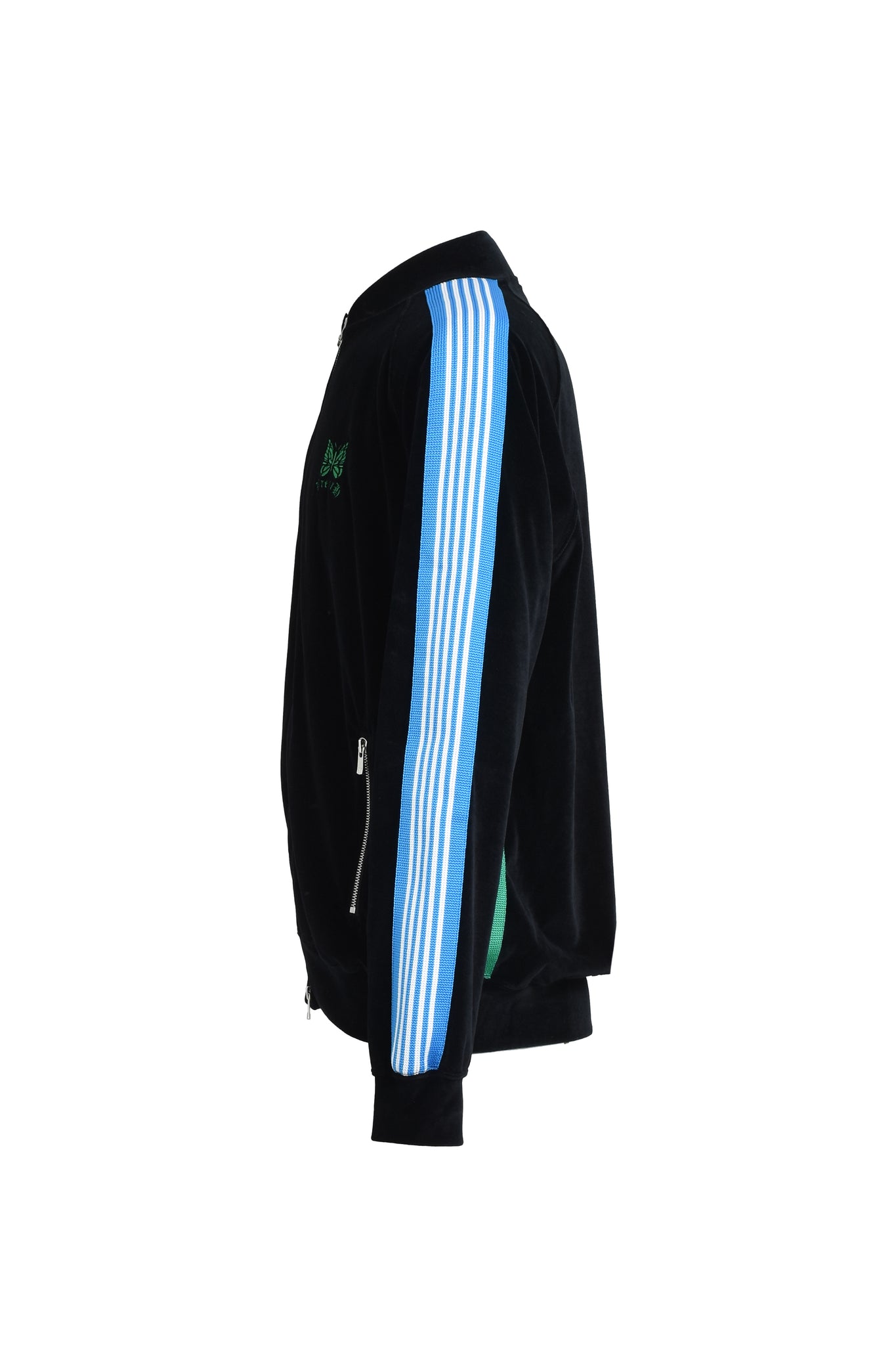 × Needles RIB COLLAR TRACK JACKET - C/PE VELOUR / BLACK