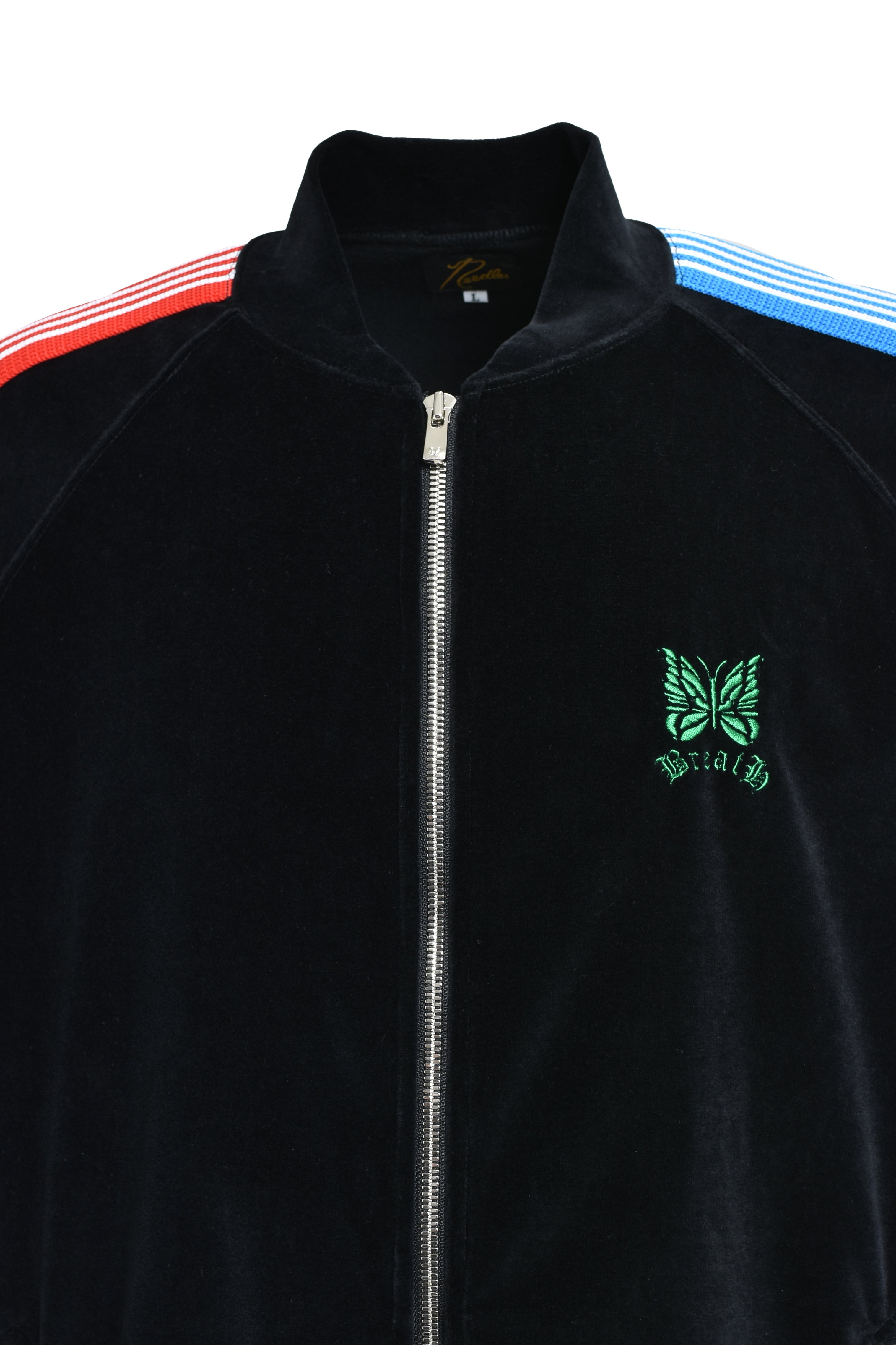 Needles RIB COLLAR TRACK JACKET - C/PE VELOUR / BLACK – BREATH