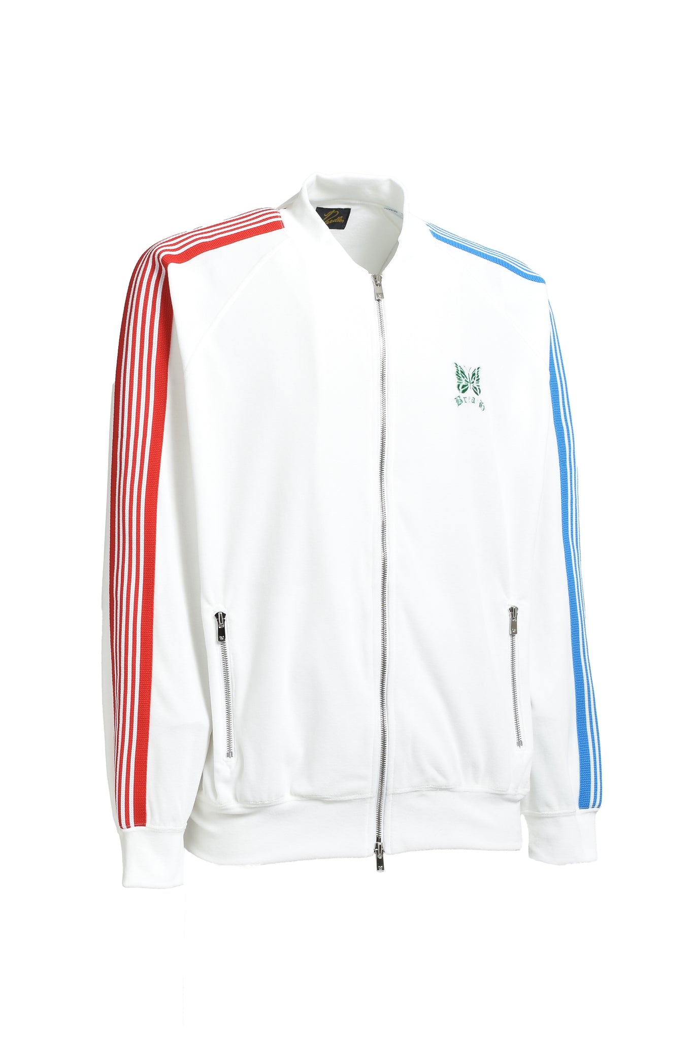 × Needles RIB COLLAR TRACK JACKET - C/PE VELOUR / WHITE