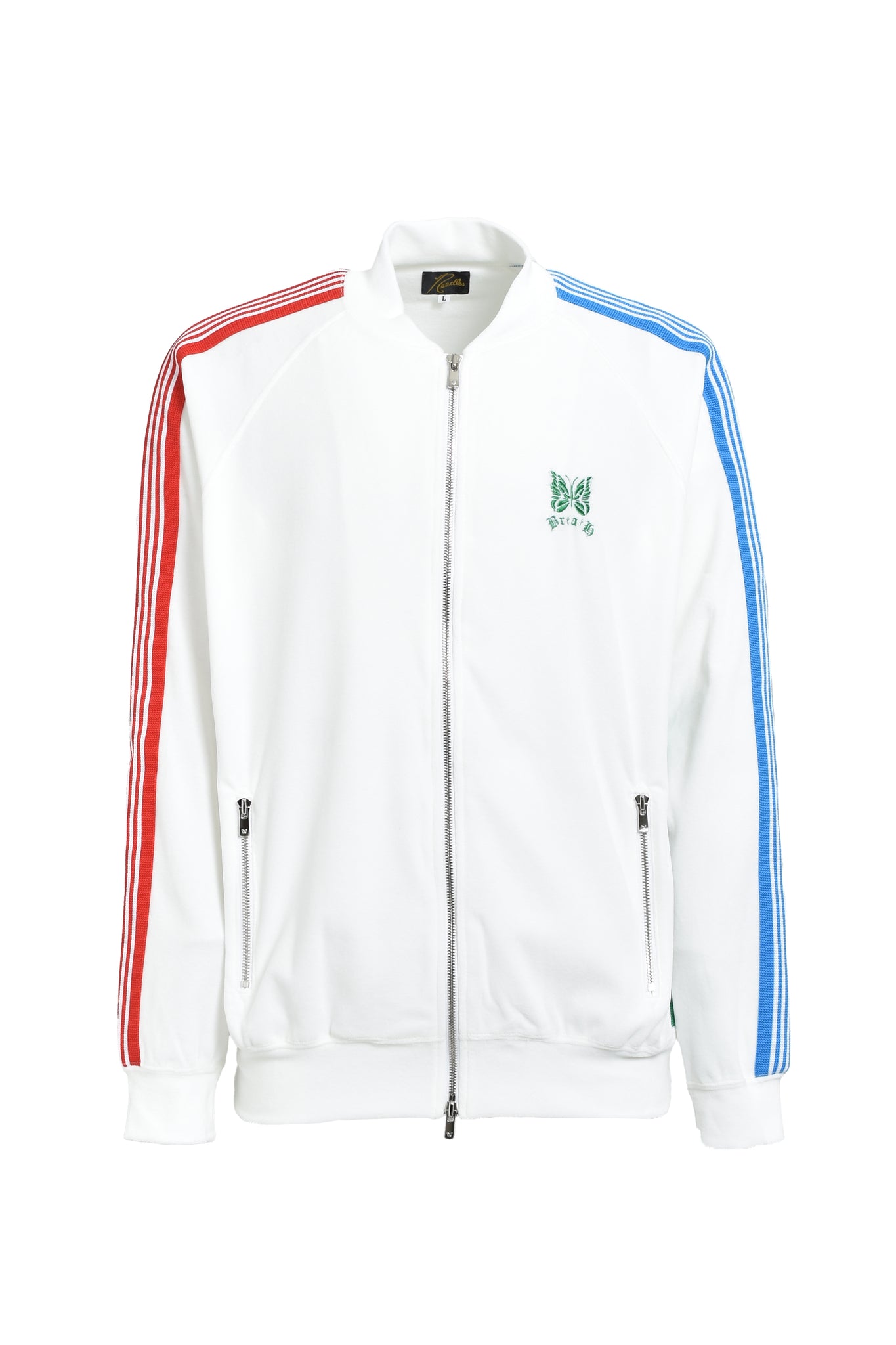 × Needles RIB COLLAR TRACK JACKET - C/PE VELOUR / WHITE