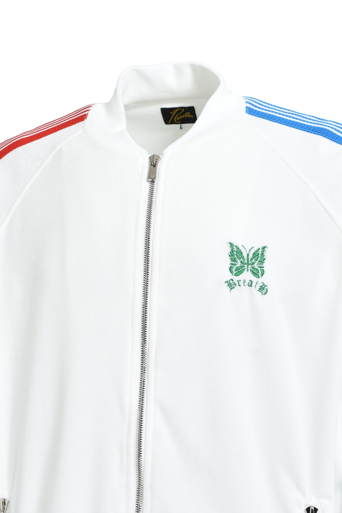 × Needles RIB COLLAR TRACK JACKET - C/PE VELOUR / WHITE