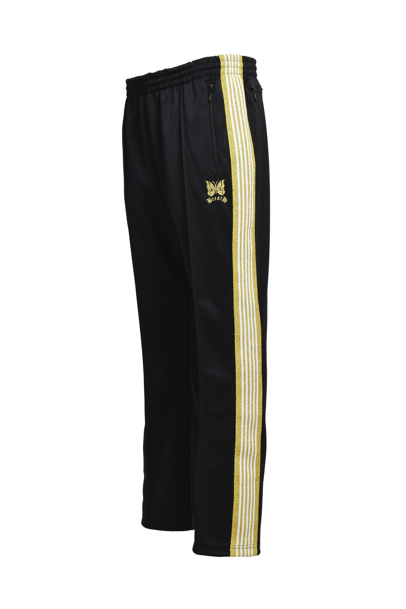 × Needles NARROW TRACK PANT - POLY SMOOTH / BLACK GOLD