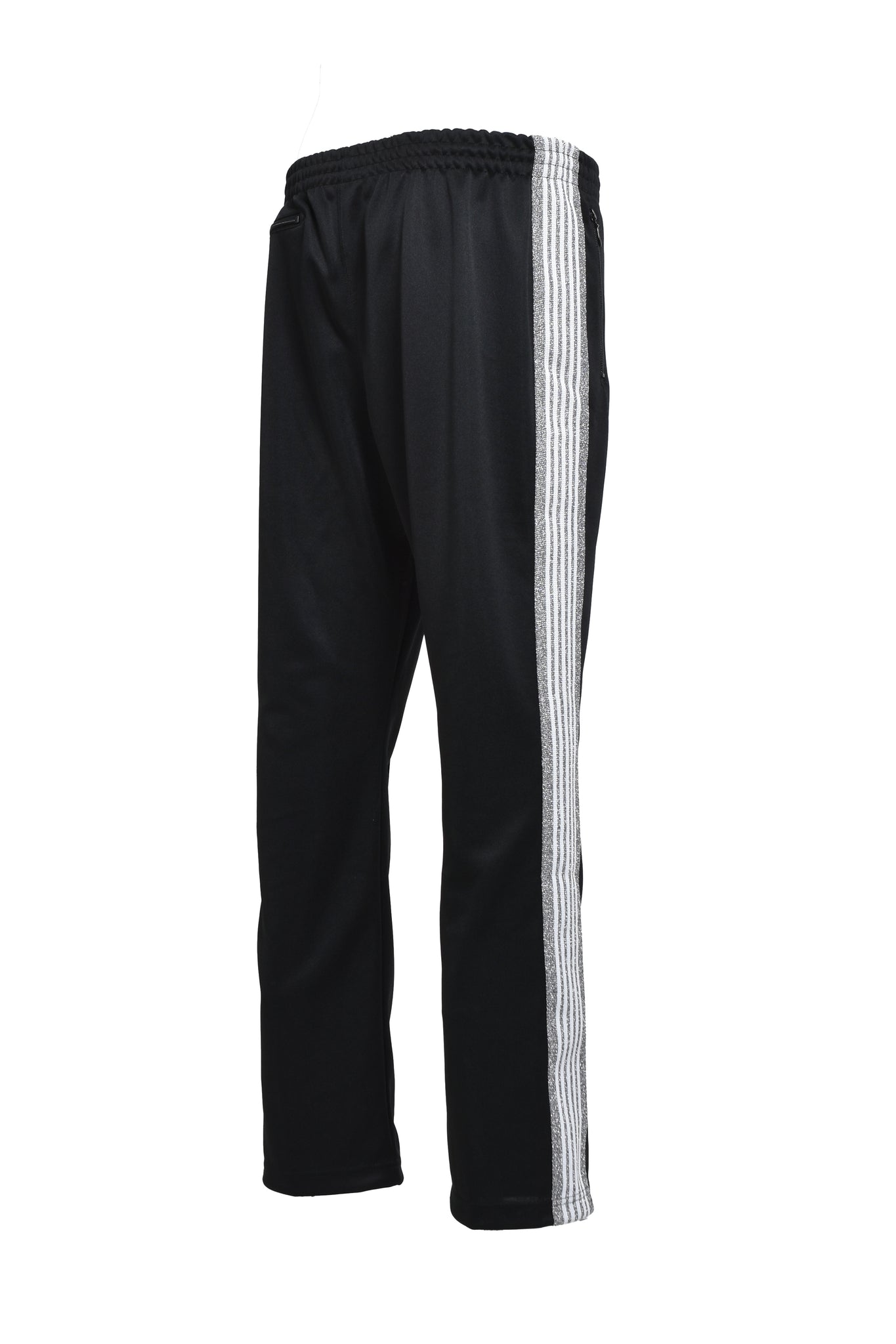 × Needles NARROW TRACK PANT - POLY SMOOTH / BLACK SILVER