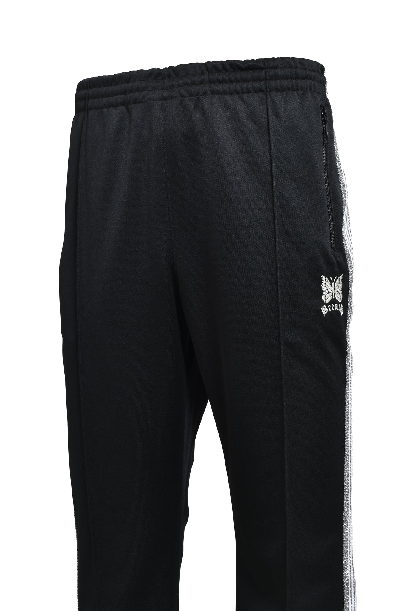 × Needles NARROW TRACK PANT - POLY SMOOTH / BLACK SILVER