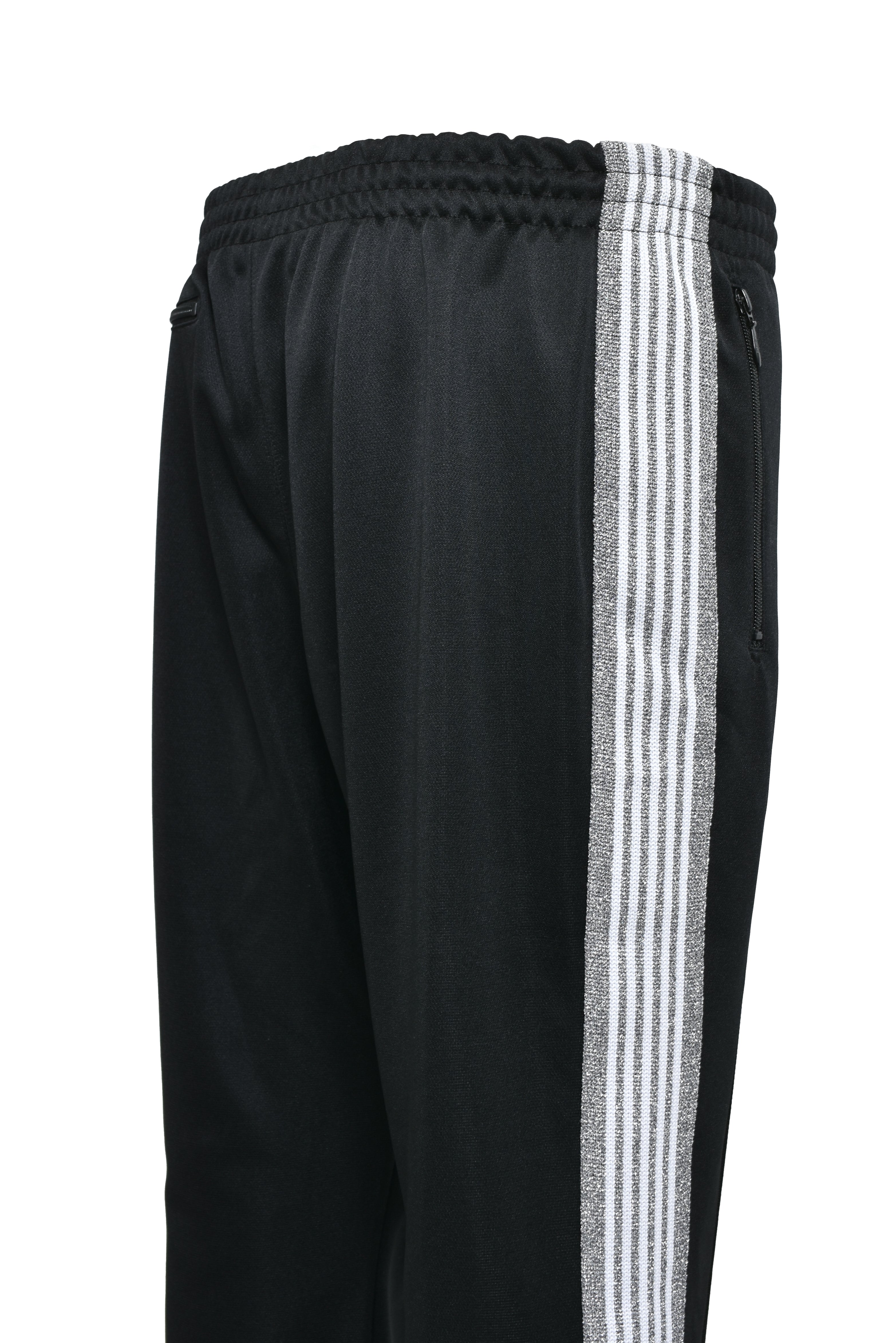 needles breath トラックパンツ　ブラック　シルバー　ナロー　S Needles NARROW TRACK PANT - POLY SMOOTH / BLACK SILVER
