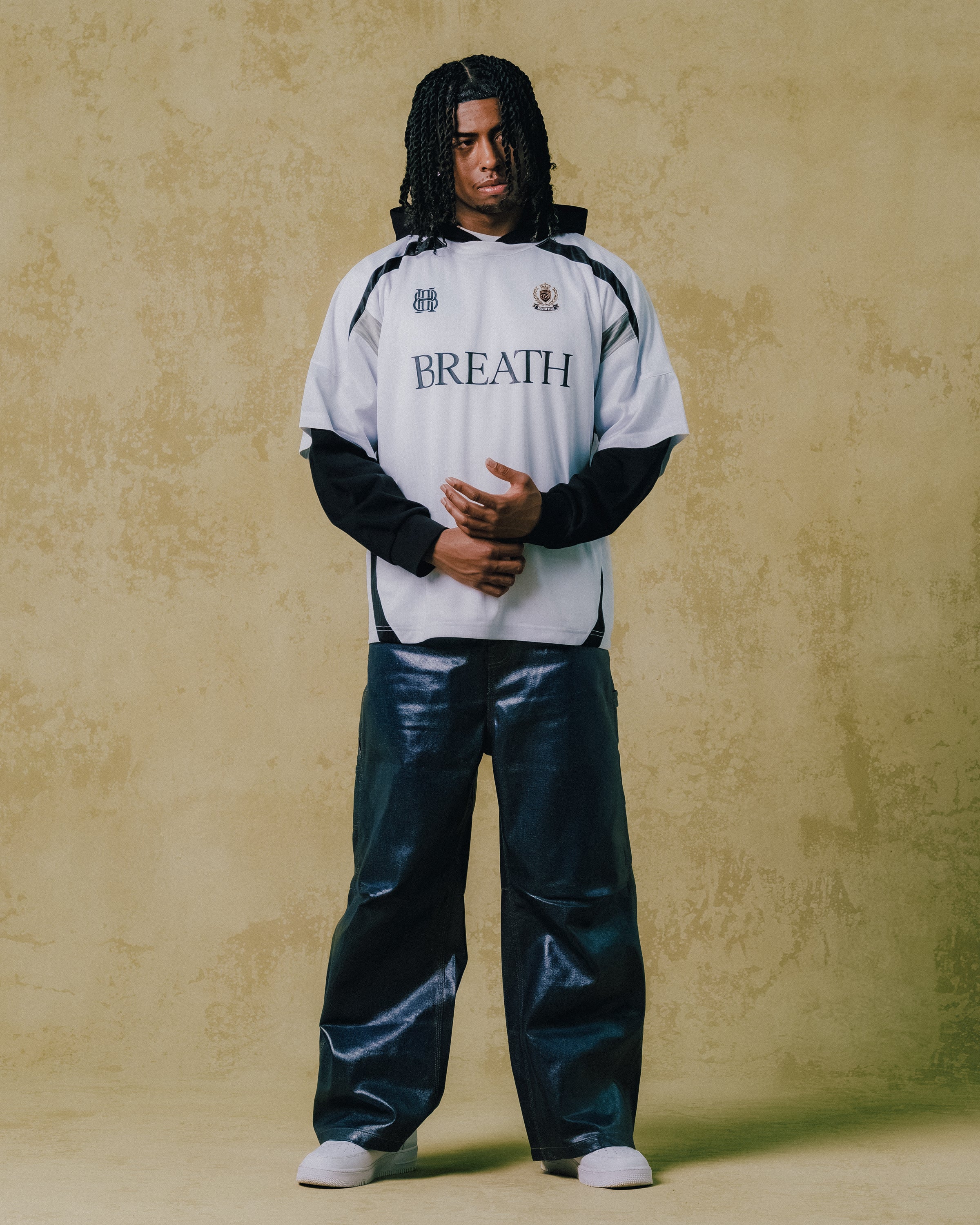 breathゲームシャツ BH LOGO LAYERED GAME SHIRT HOODIE / GREY ｜BREATH ブレス - BAD HOP