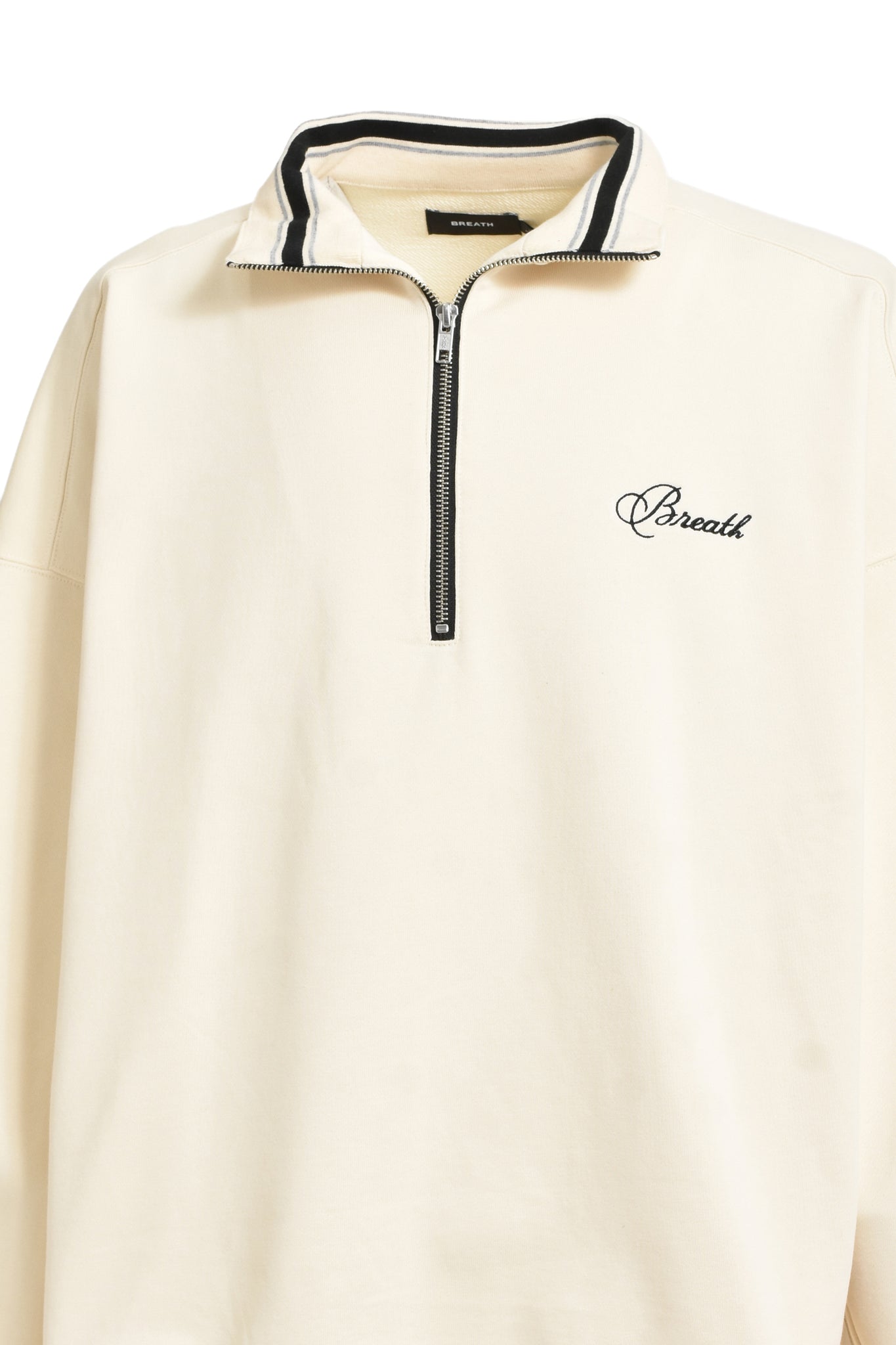 SCRIPT LOGO HALF ZIP SWEAT / WHITE