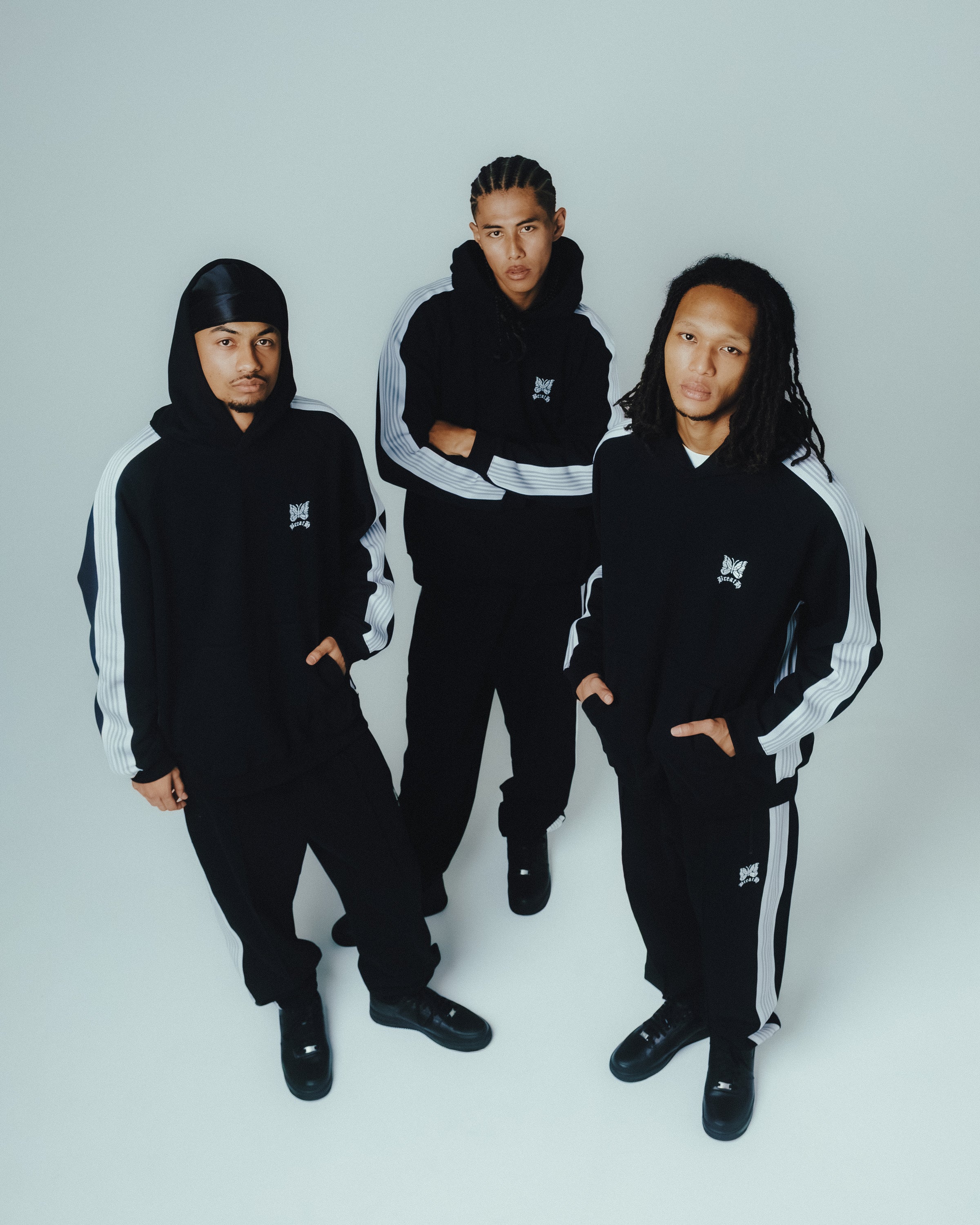 Needles ZIPPED TRACK PANT - SWEAT / BLK WHT – BREATH - Size