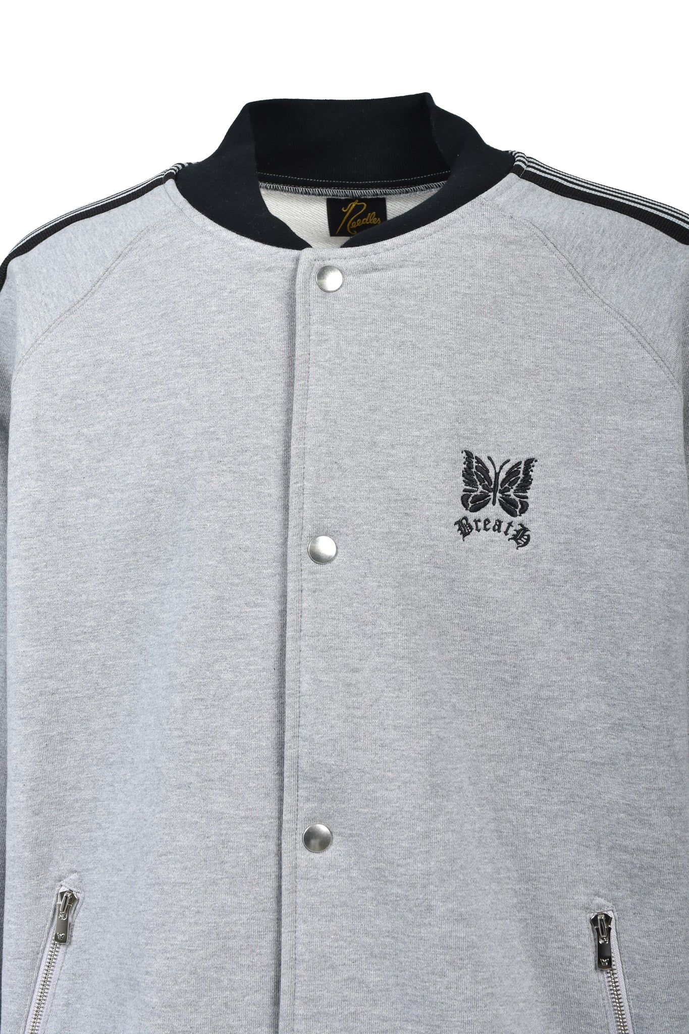 Needles TRACK COACH JACKET - SWEAT / GRY BLK – BREATH - Size 着丈 