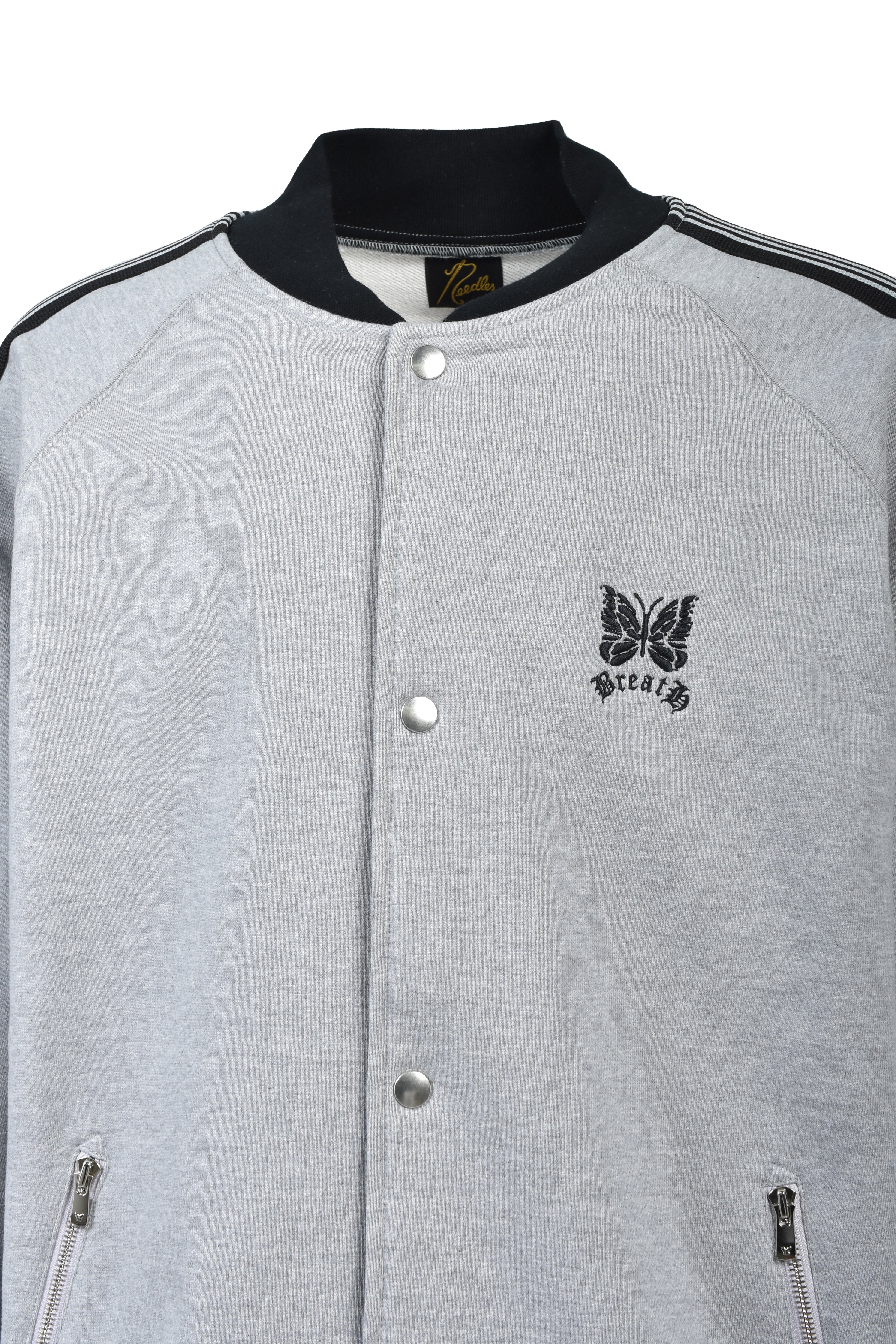 Needles TRACK COACH JACKET - SWEAT / GRY BLK – BREATH - Size 着丈 