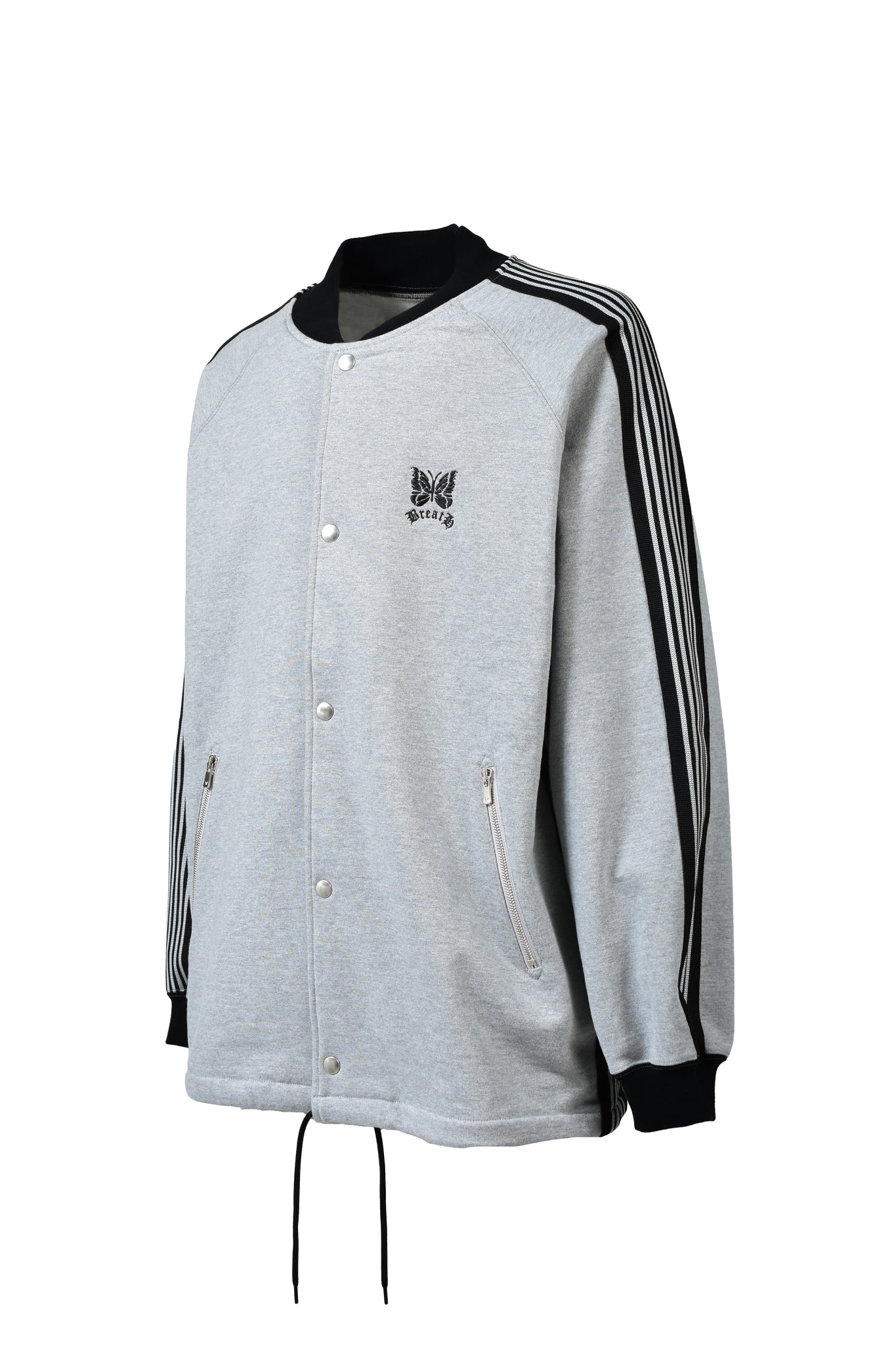 Needles TRACK COACH JACKET - SWEAT / GRY BLK – BREATH - Size 着丈 
