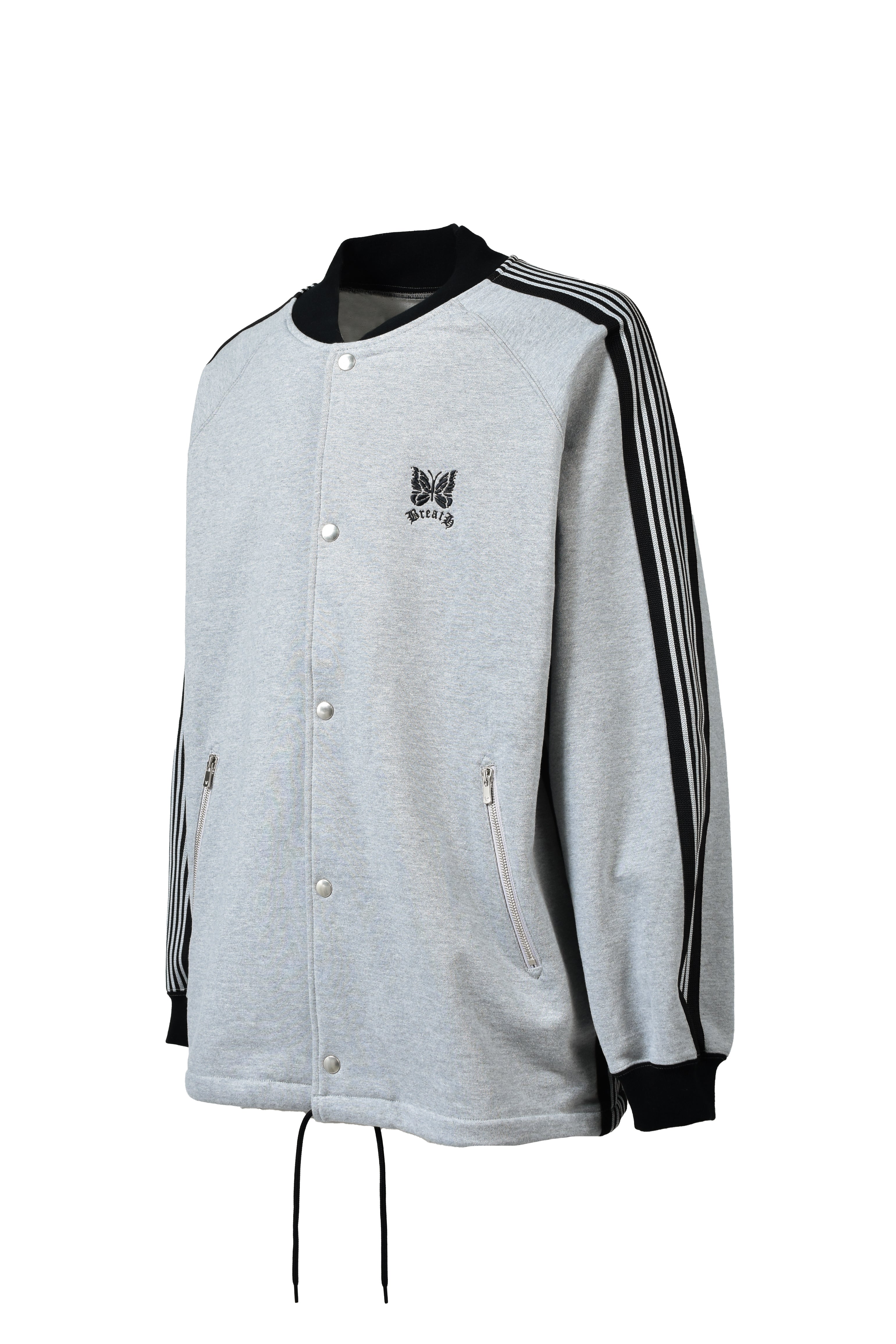 Needles TRACK COACH JACKET - SWEAT / GRY BLK – BREATH - Size 着丈 