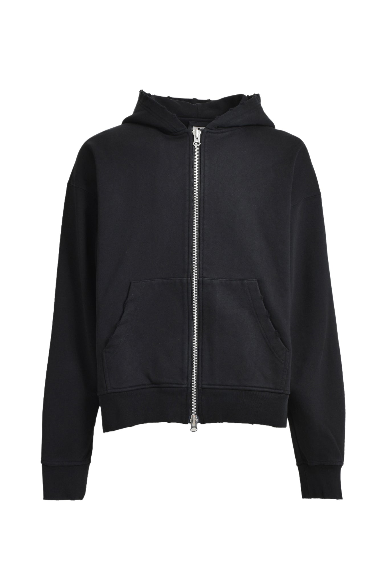 NEWRICH SHORT ZIP HOODIE / BLACK