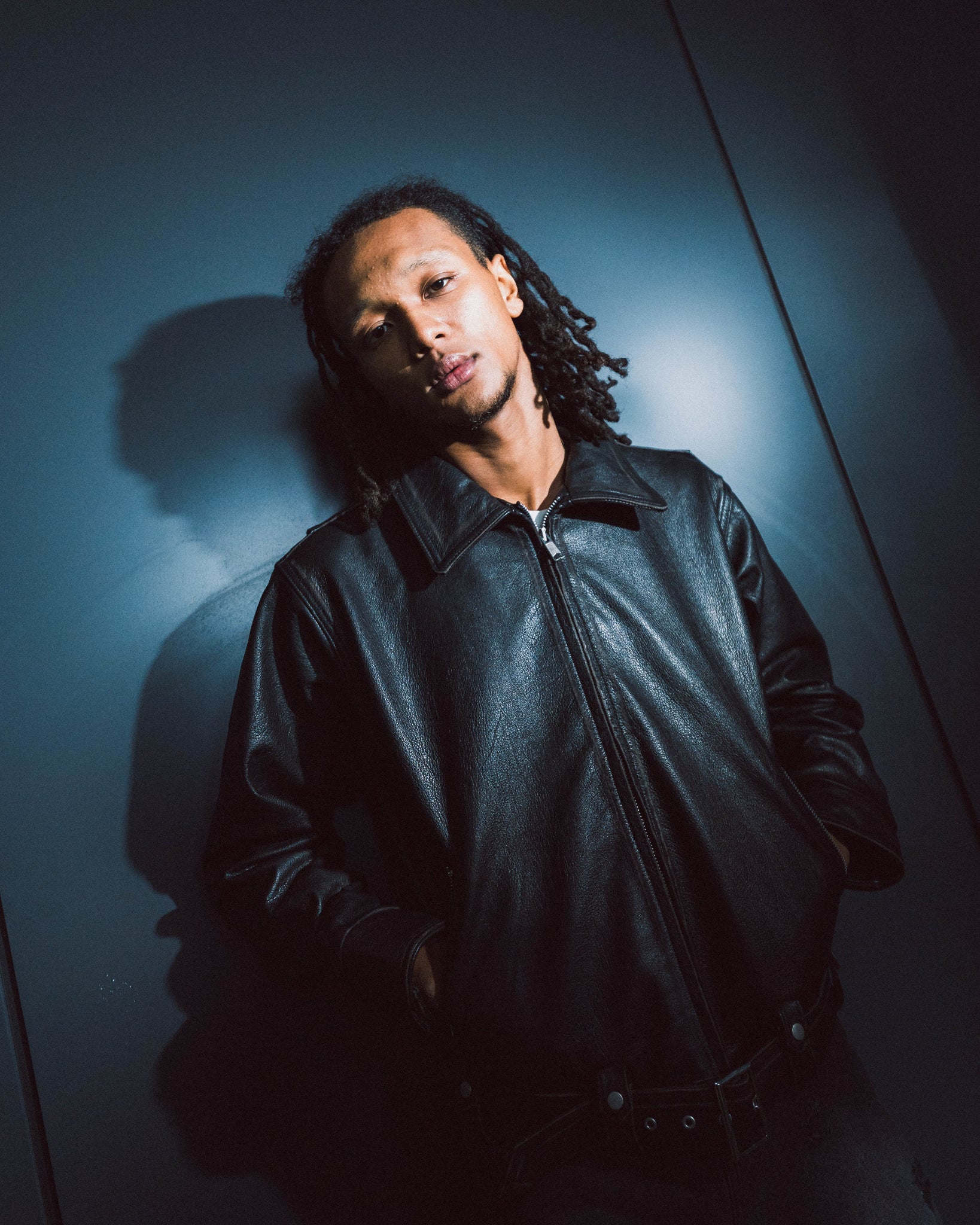 WASH LEATHER SINGLE RIDERS JACKET / BLACK