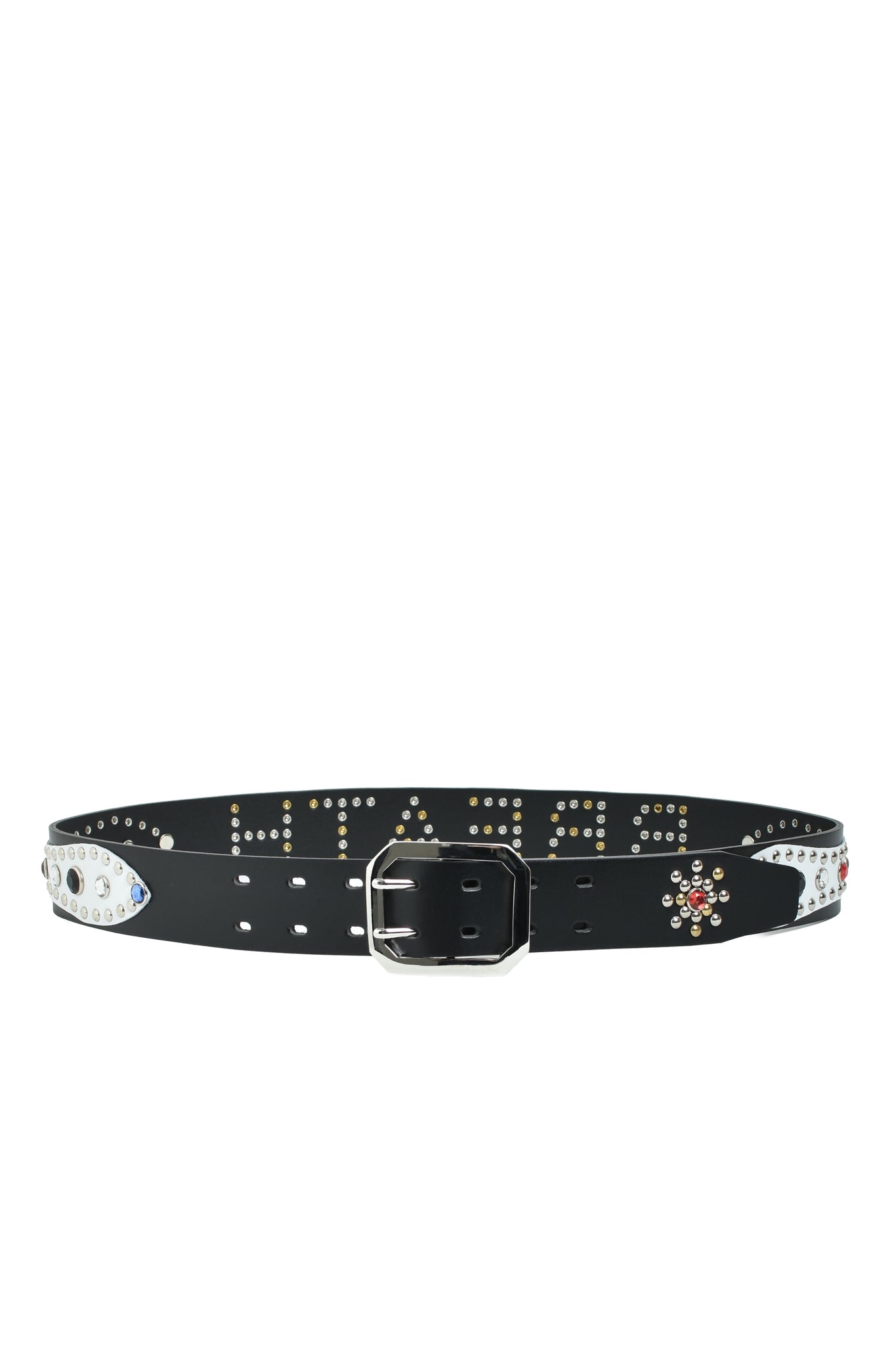 STUDS LOGO BELT / BLACK x MULTI