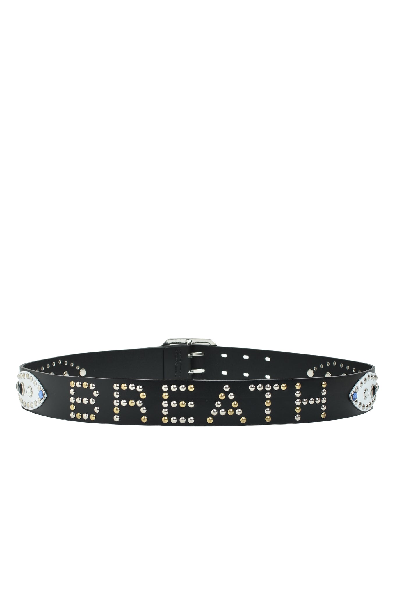 STUDS LOGO BELT / BLACK x MULTI