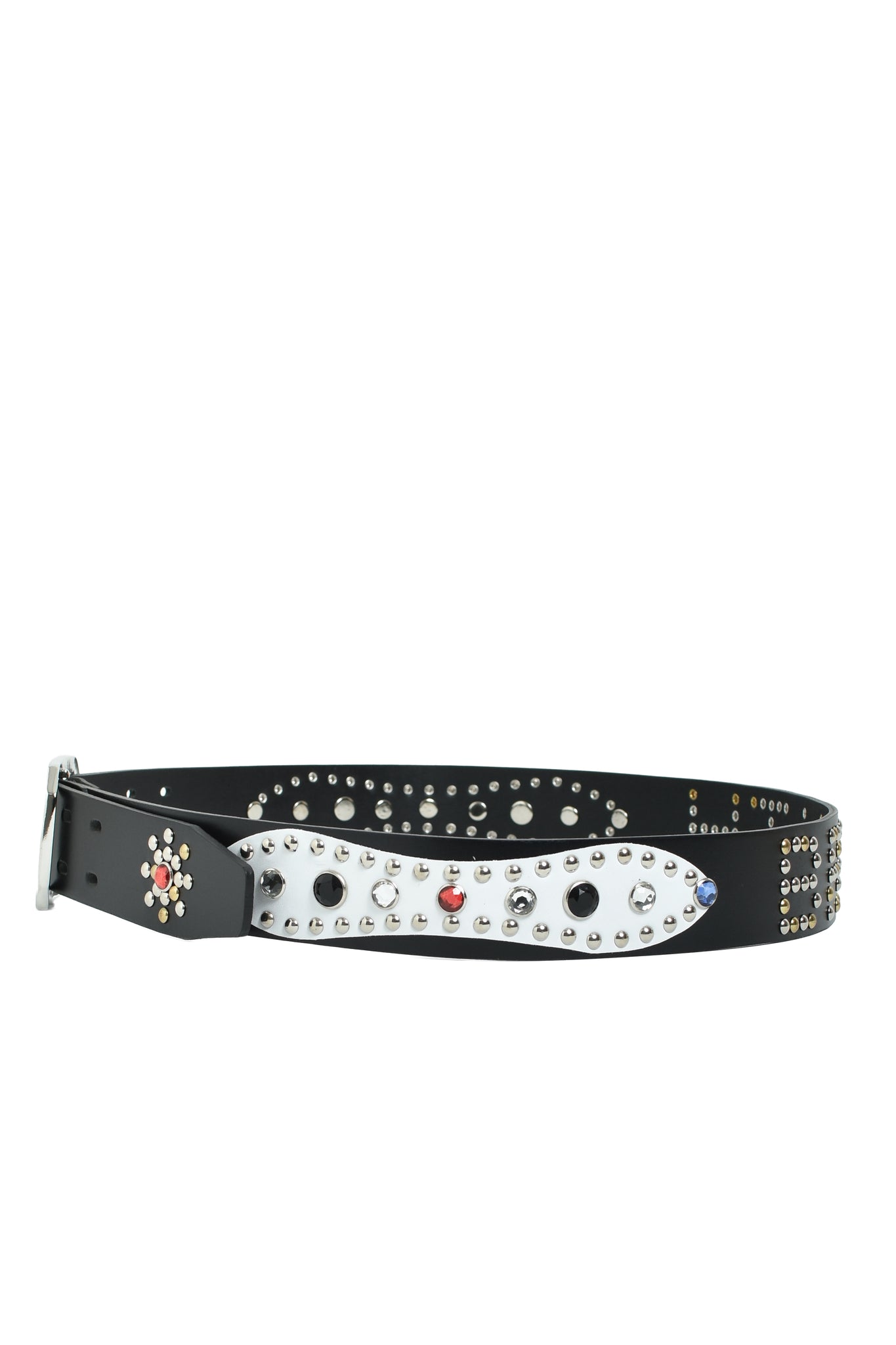 STUDS LOGO BELT / BLACK x MULTI