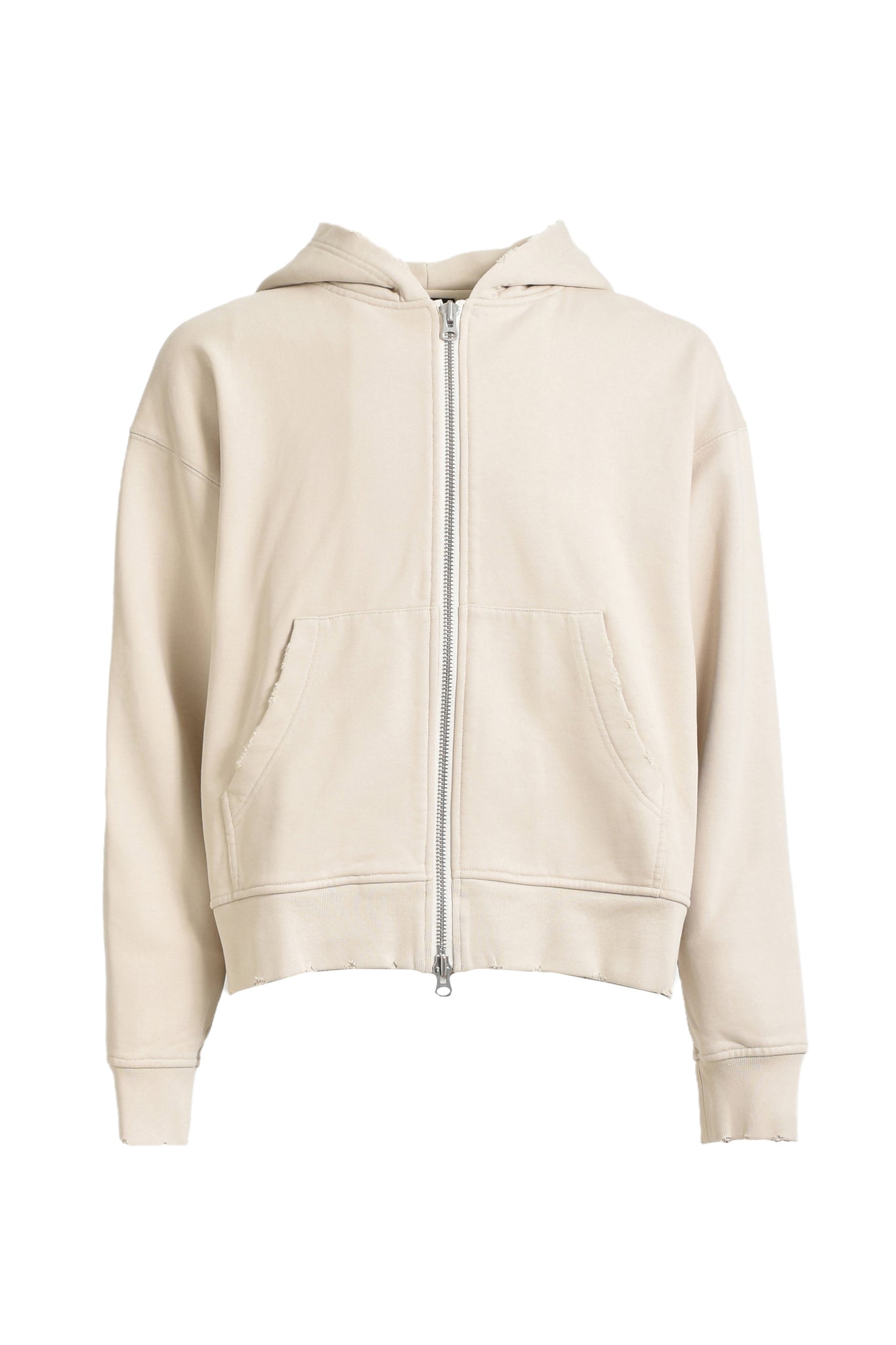 NEWRICH SHORT ZIP HOODIE / BEIGE