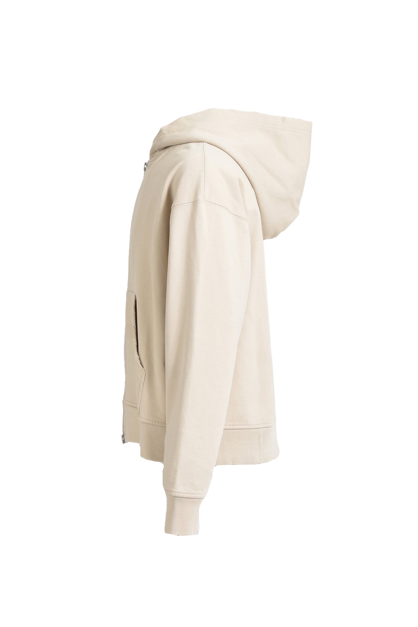 NEWRICH SHORT ZIP HOODIE / BEIGE