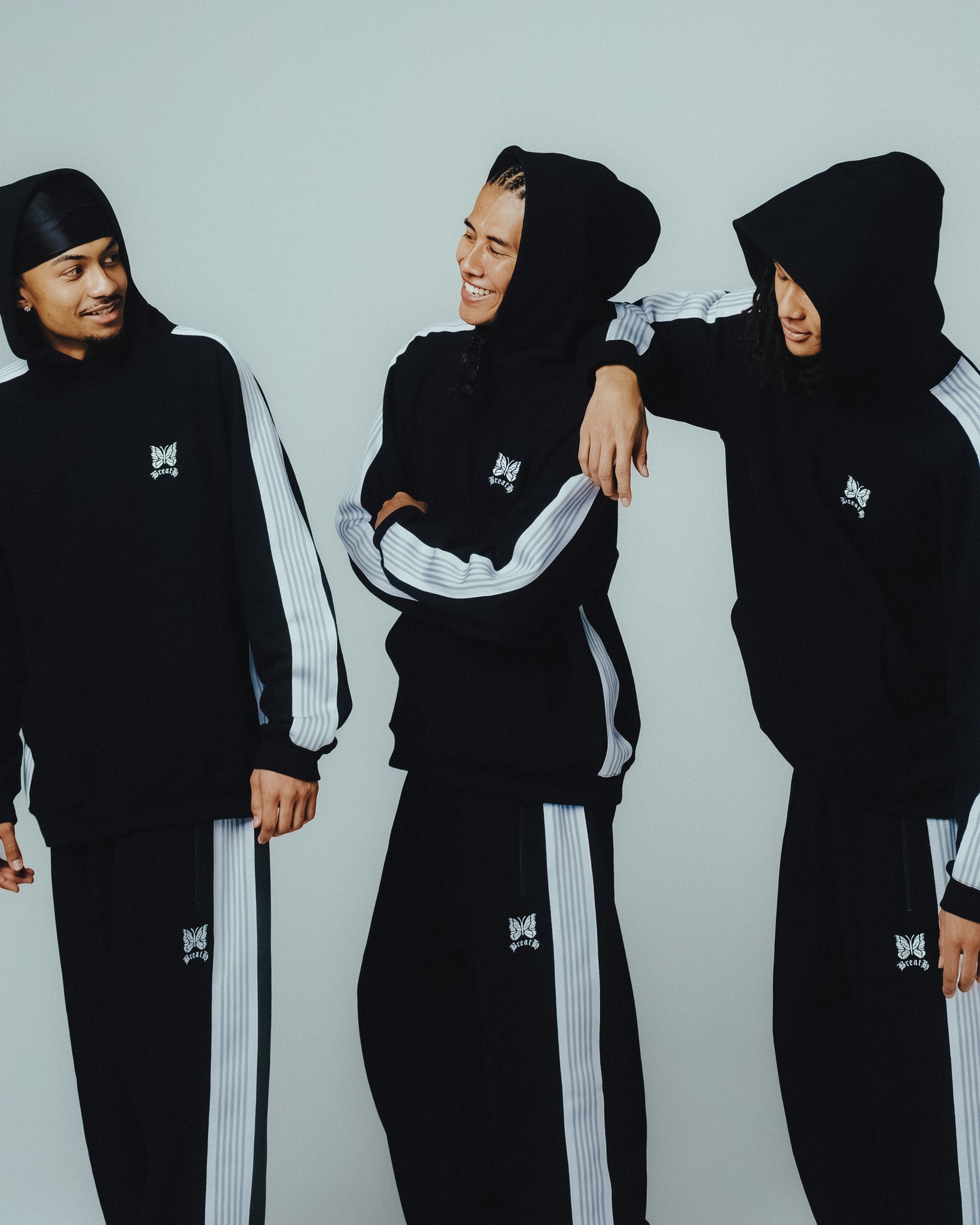 Needles ZIPPED TRACK PANT - SWEAT / BLK WHT – BREATH - Size