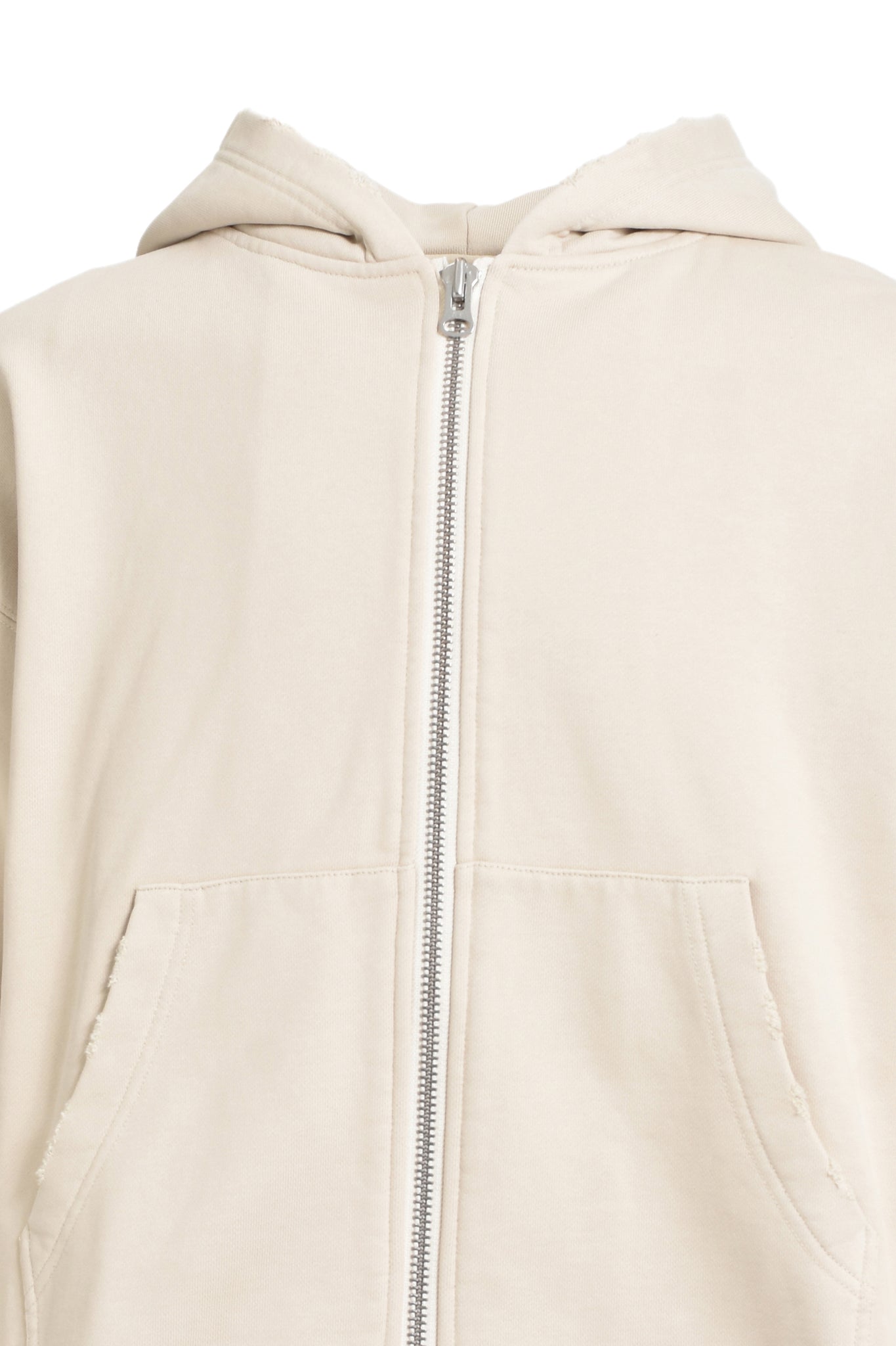 NEWRICH SHORT ZIP HOODIE / BEIGE