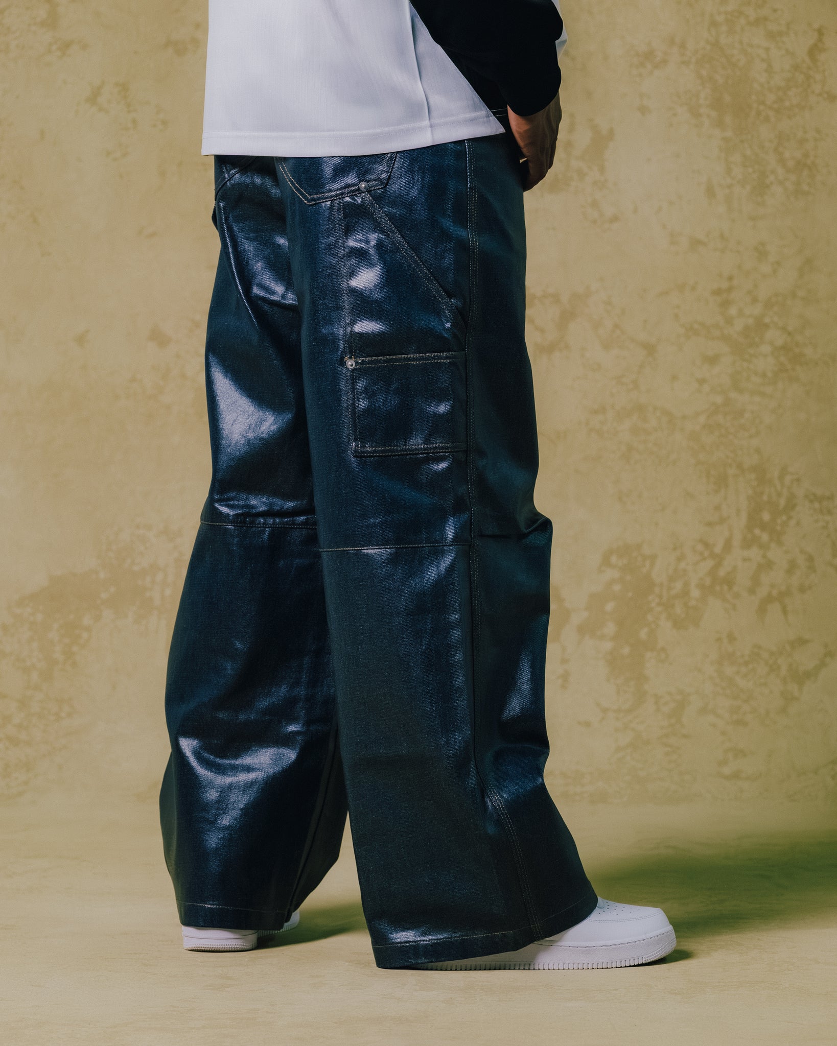 BREATH BADHOPラインストーン デニムパンツ インディゴ M COATING SHINY RIGID DENIM PANTS / INDIGO ｜BREATH ブレス - BAD HOP