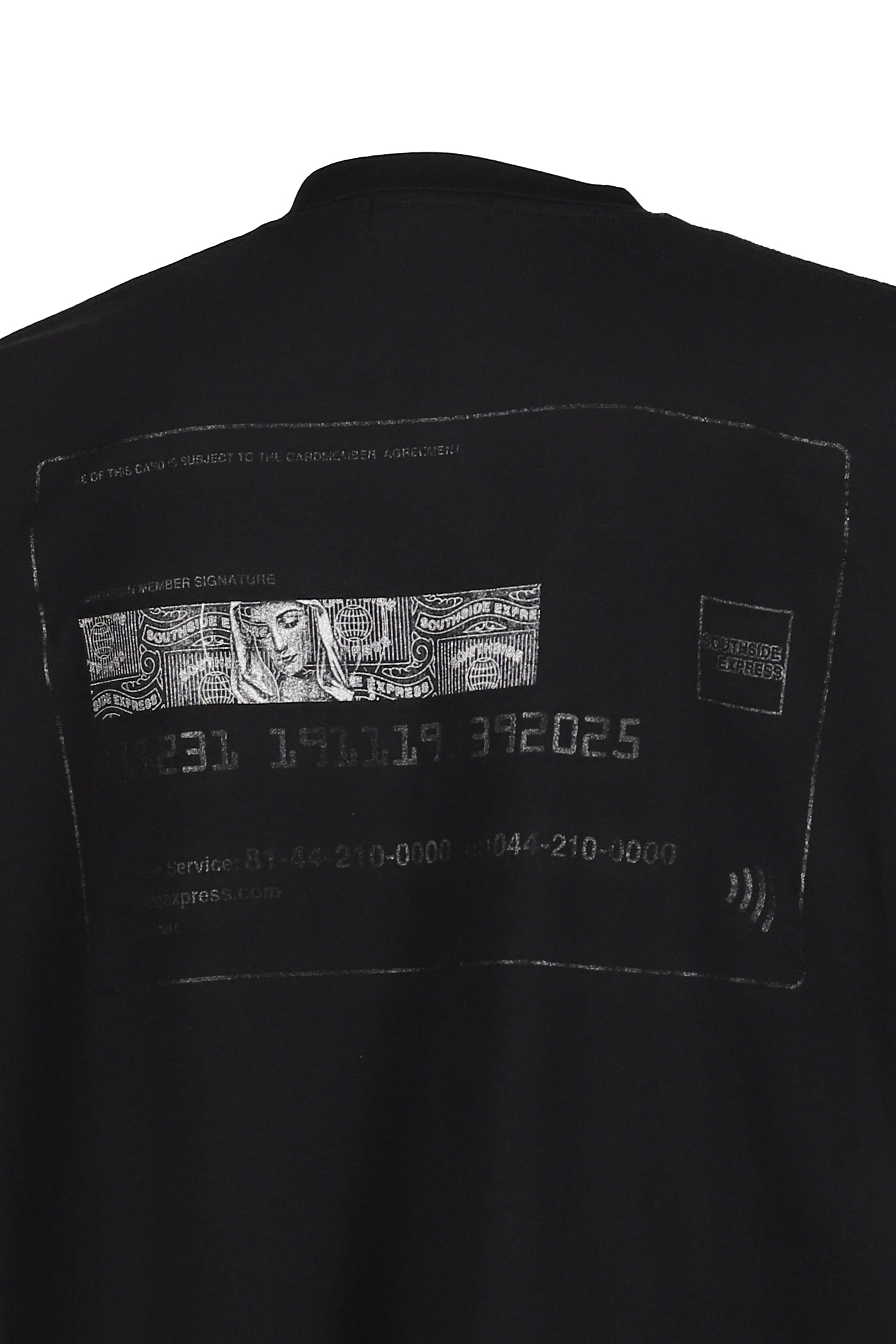 BLACK CARD TEE / BLACK – BREATH - Material：Cotton 100%Model Size 