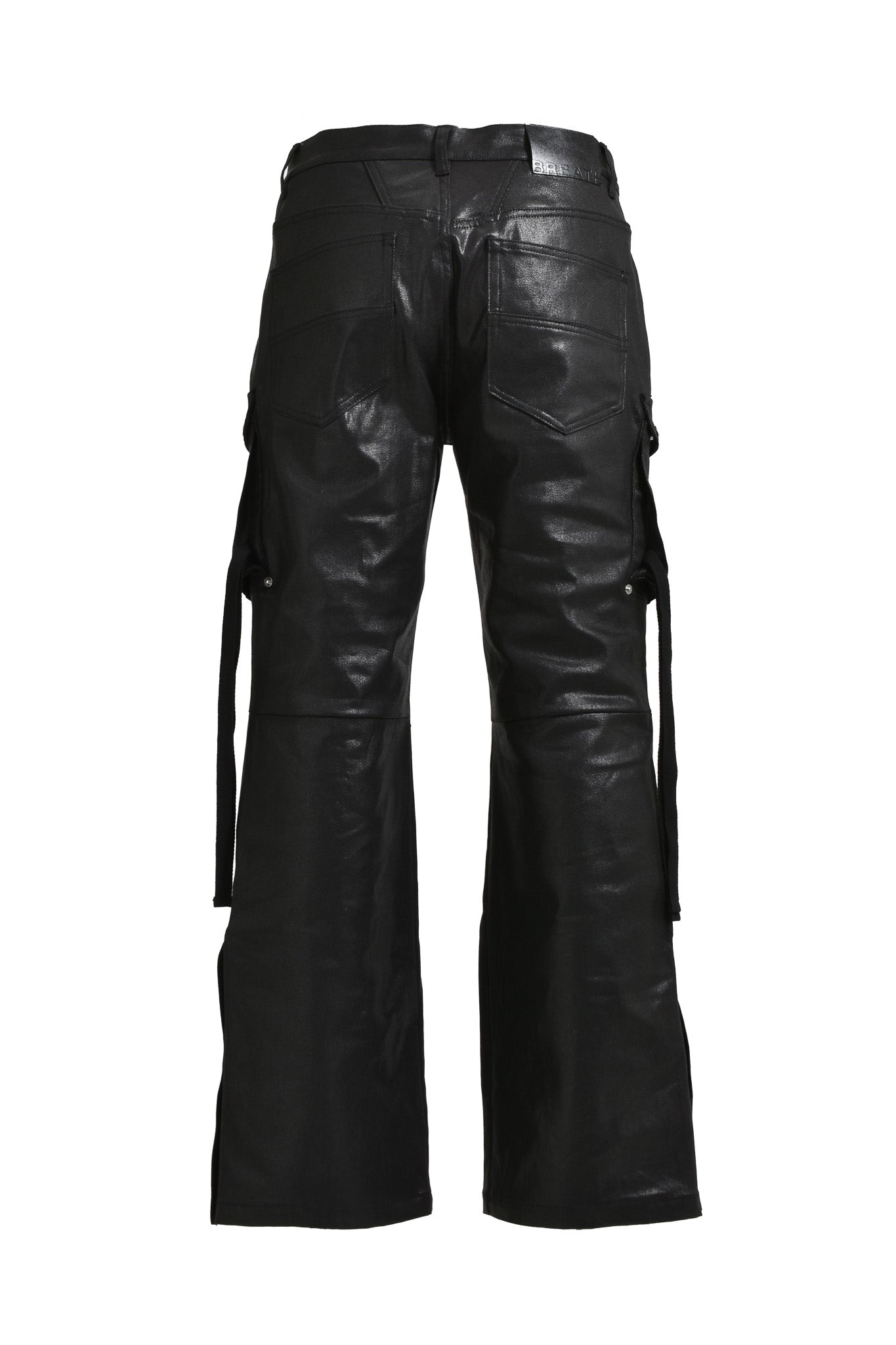 COATING BOOTCUT CARGO PANTS / BLACK