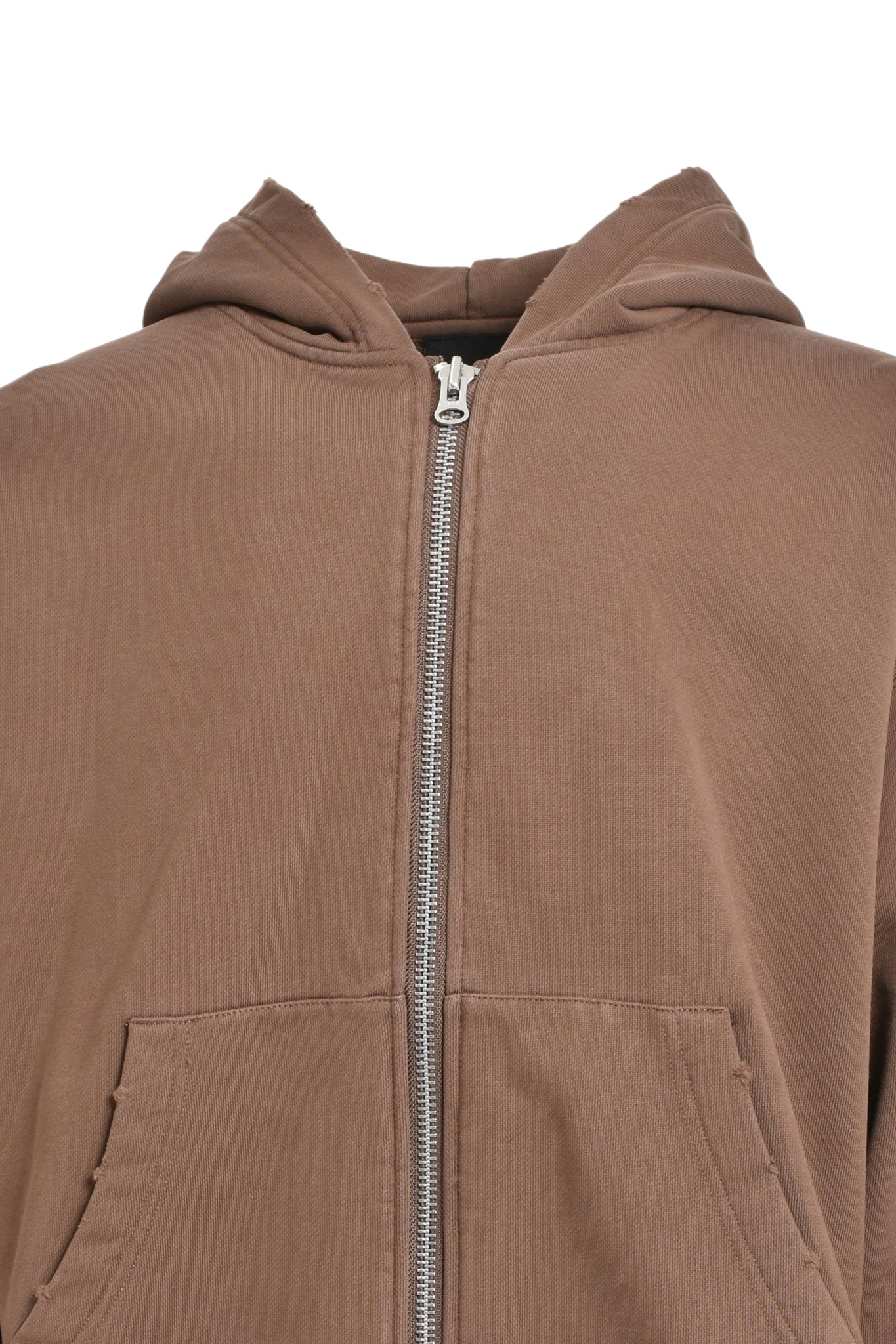 NEWRICH SHORT ZIP HOODIE / BROWN