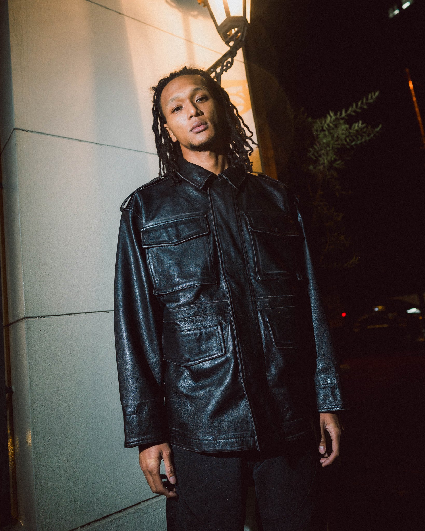 WASH LEATHER M-65 JACKET / BLACK