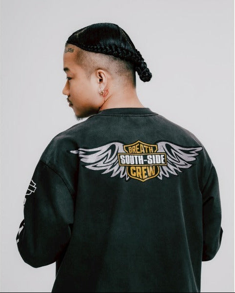 SOUTH SIDE MOTOR LS TEE / BLACK – BREATH - サイズ 着丈 身幅 肩幅