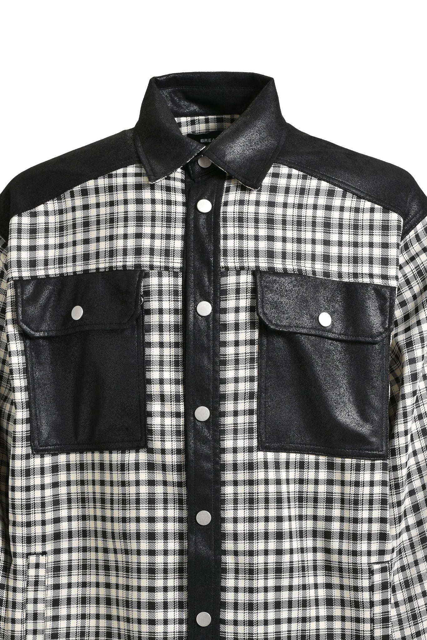 NEWRICH CHECK SHIRT JACKET / BLACK WHITE