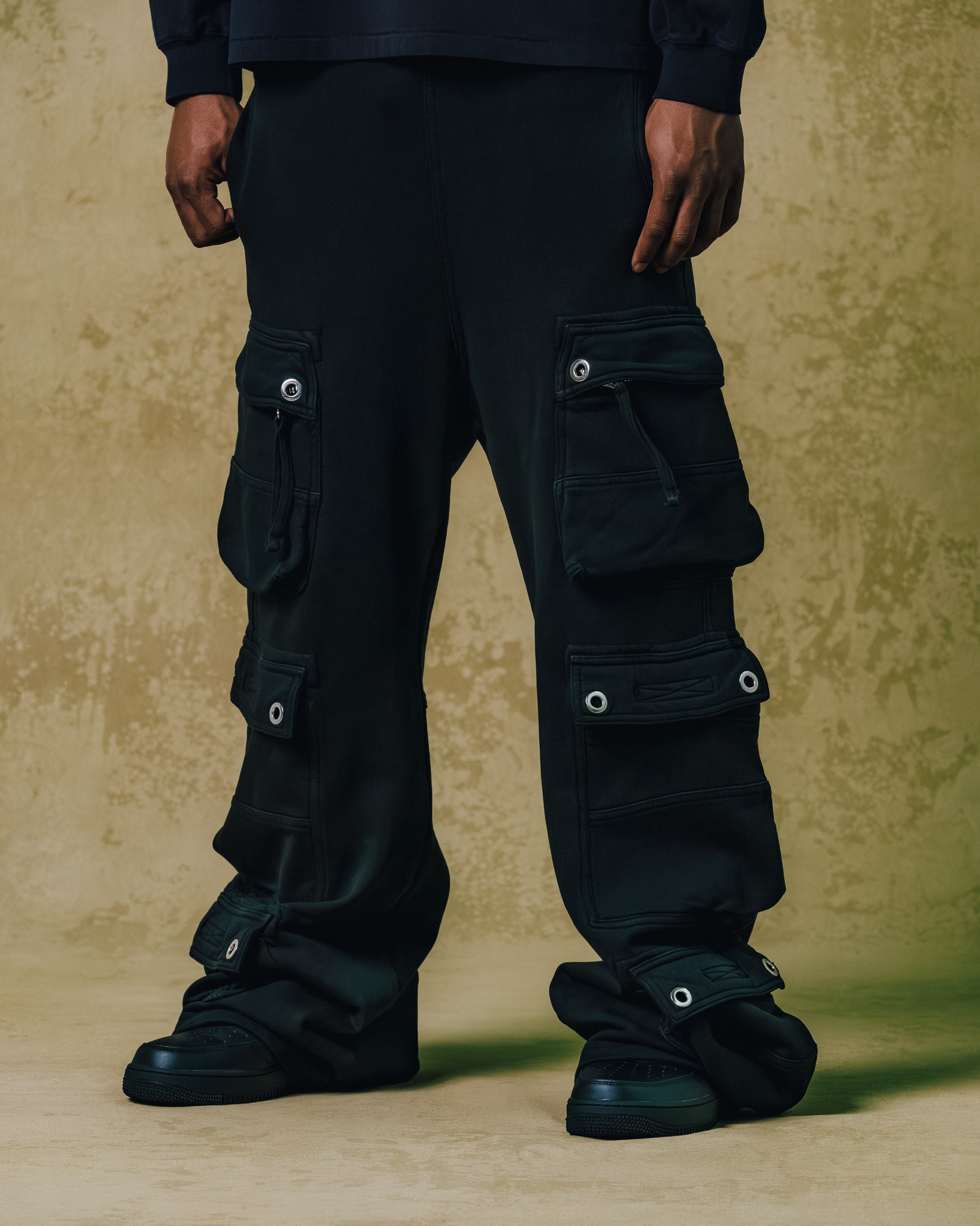 FADE TRIPLE CARGO PANTS TYPE-2 / BLACK ｜BREATH ブレス - BAD HOP