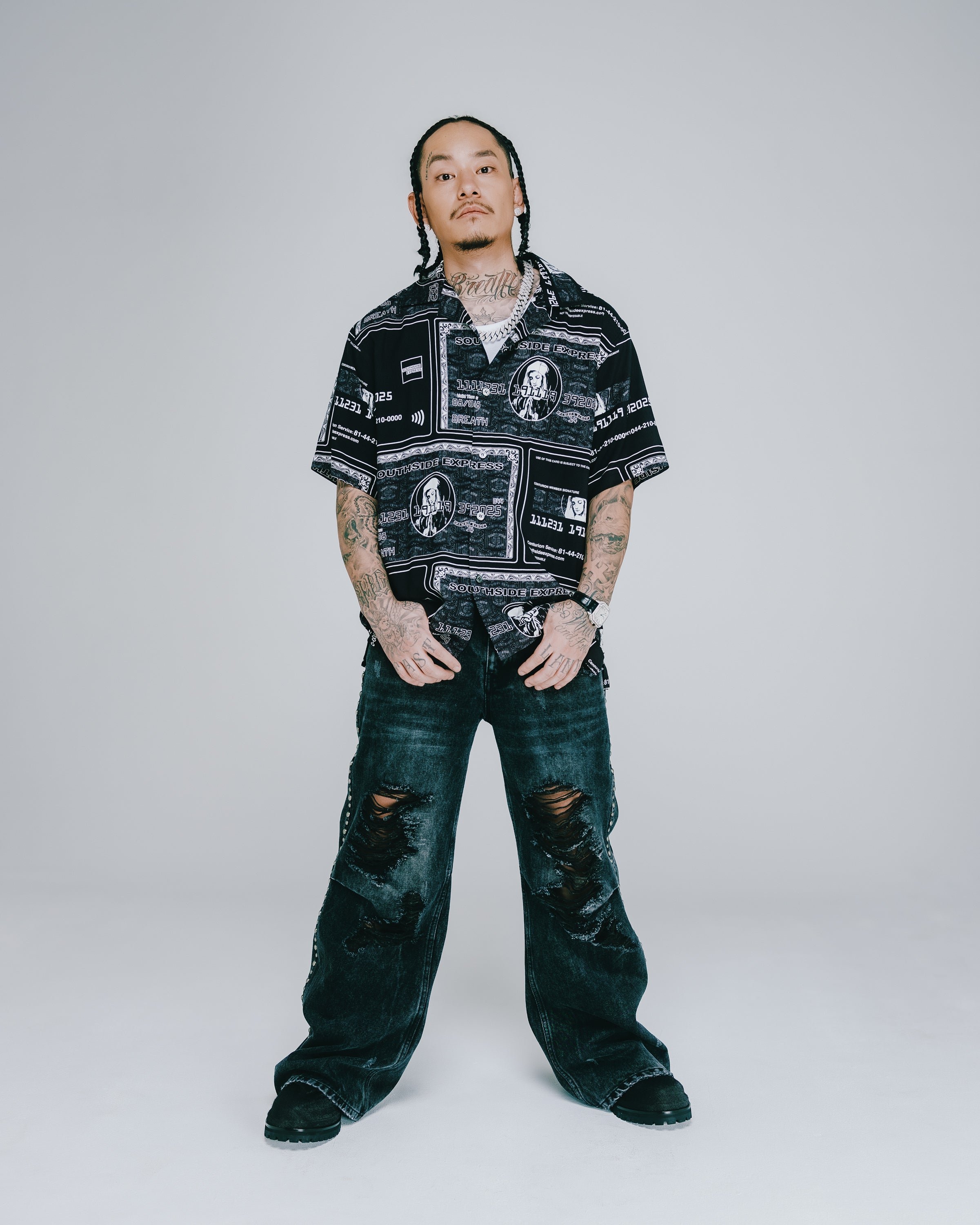 パンツ BREATH BADHOP SUICIDE STUDS DENIM PANTS BREATH - 【残り一点】Suicide Studs Wide Denim Pants