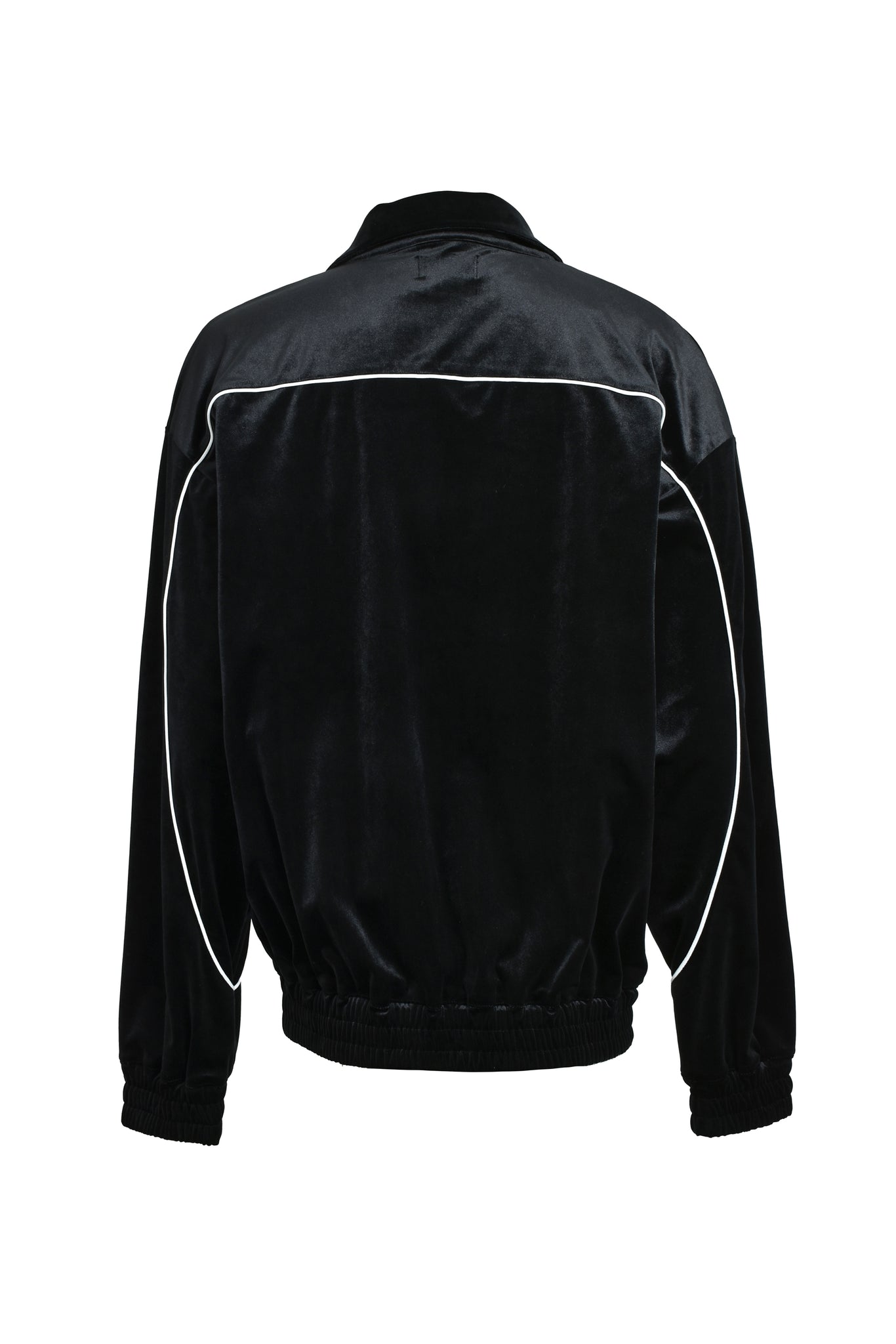 SCRIPT LOGO PIPING VELOUR JACKET / BLACK