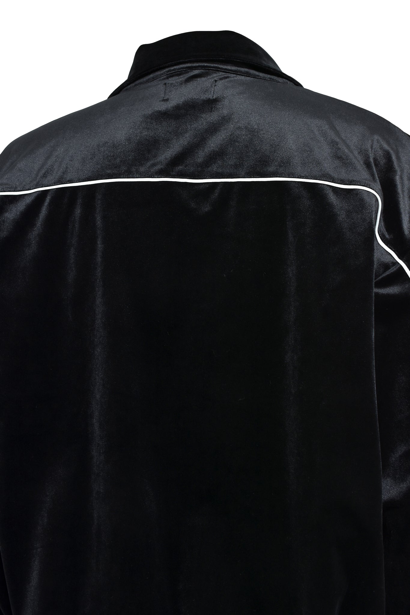 SCRIPT LOGO PIPING VELOUR JACKET / BLACK