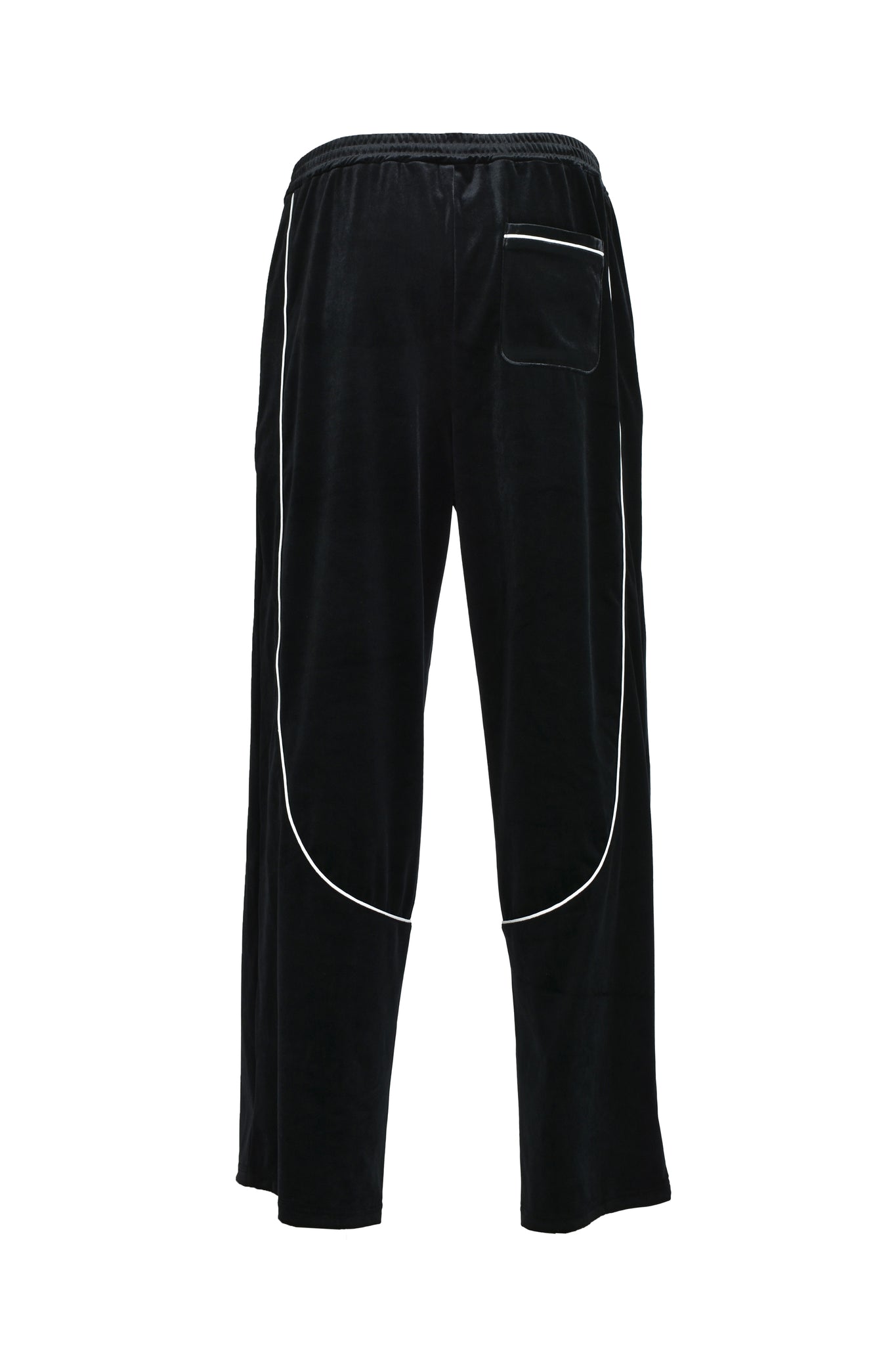 SCRIPT LOGO PIPING VELOUR TRACK PANTS / BLACK