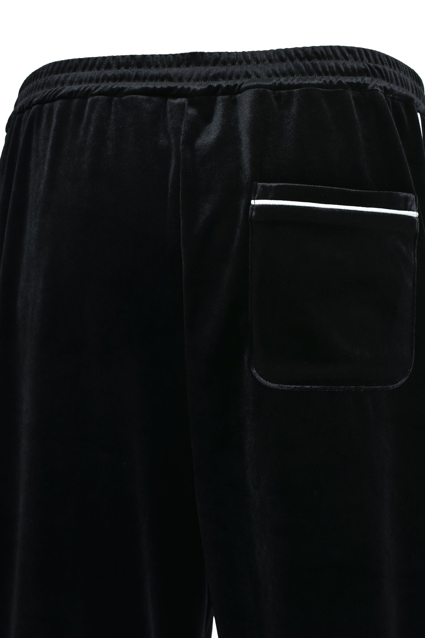 SCRIPT LOGO PIPING VELOUR TRACK PANTS / BLACK