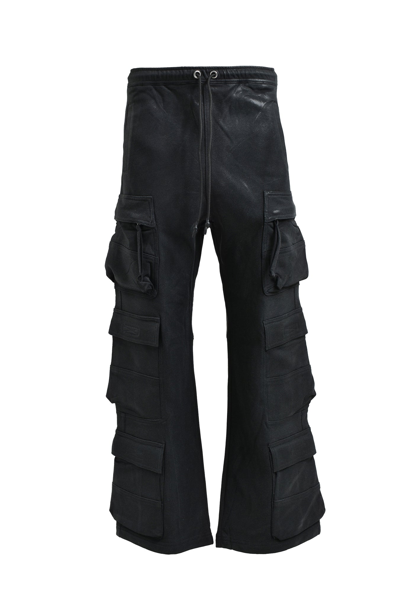 COATING TRIPLE CARGO PANTS / BLACK
