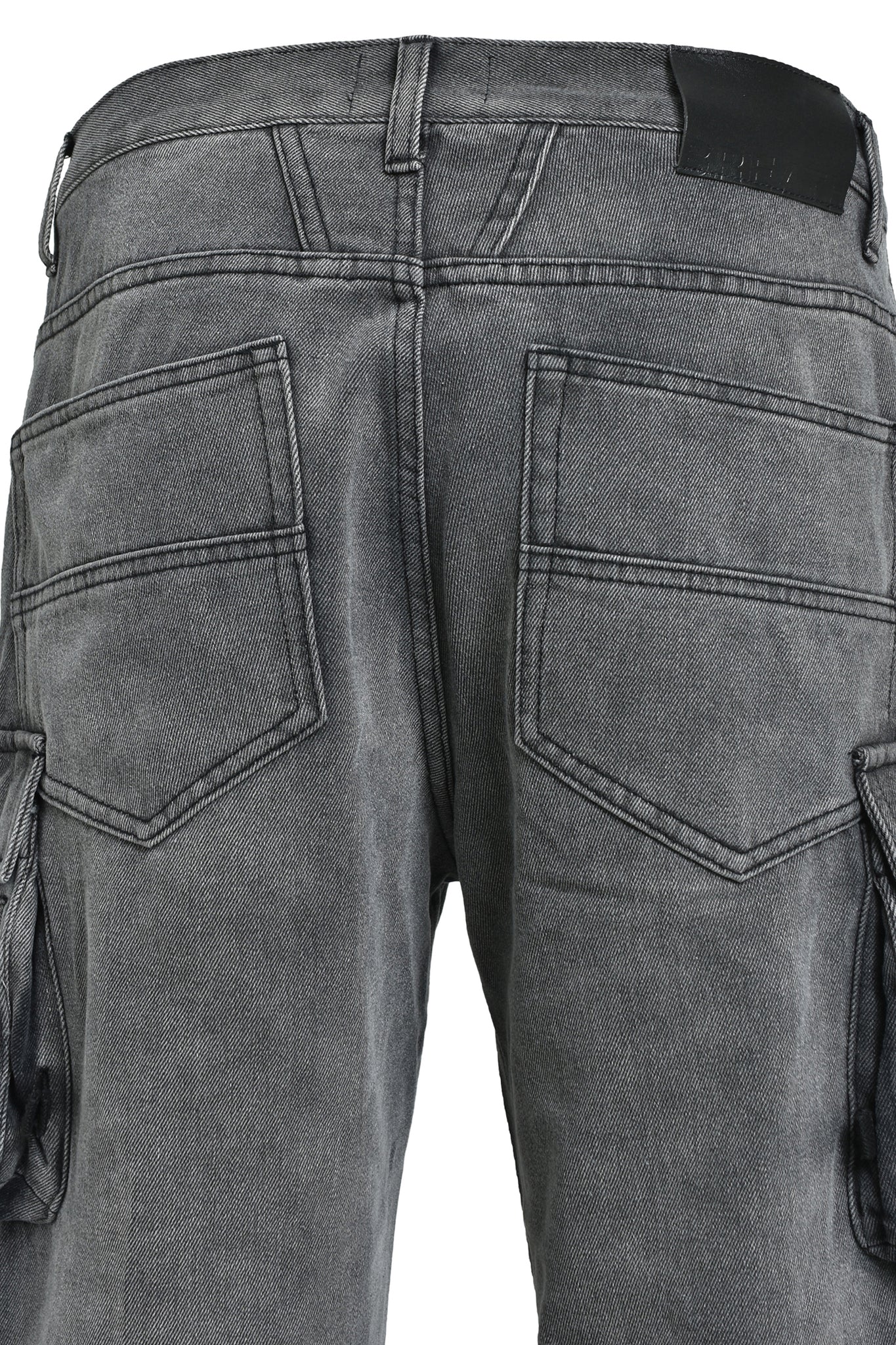 BLEACH DOUBLE KNEE FLARE DENIM / BLACK