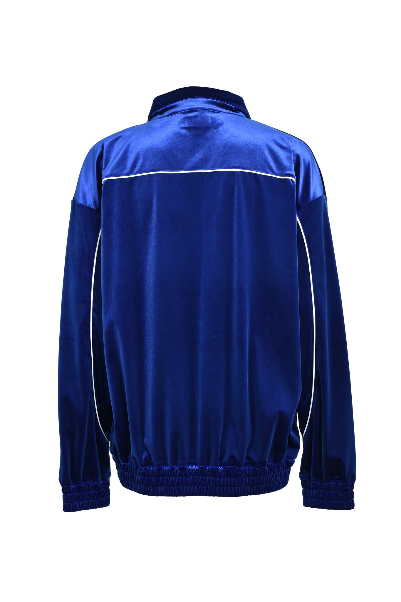 SCRIPT LOGO PIPING VELOUR JACKET / BLUE