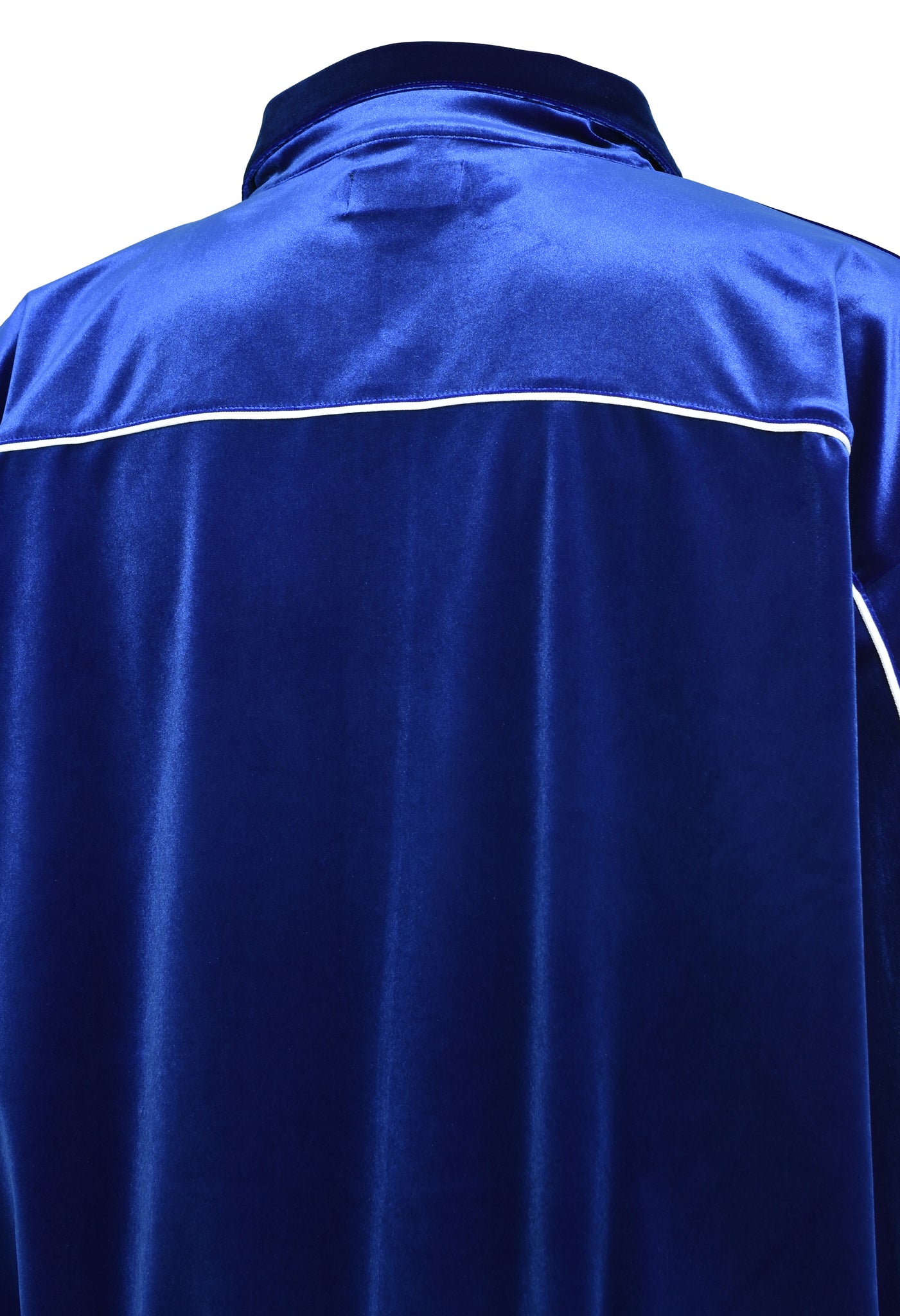 SCRIPT LOGO PIPING VELOUR JACKET / BLUE