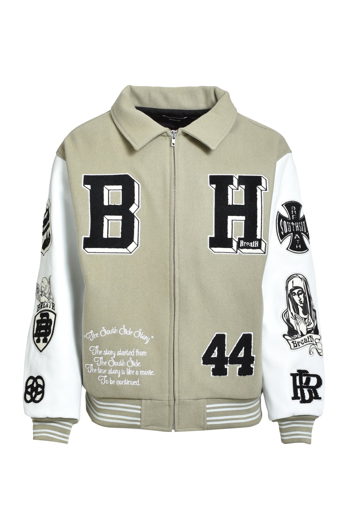 BH PATCH STADIUM JACKET / BEIGE