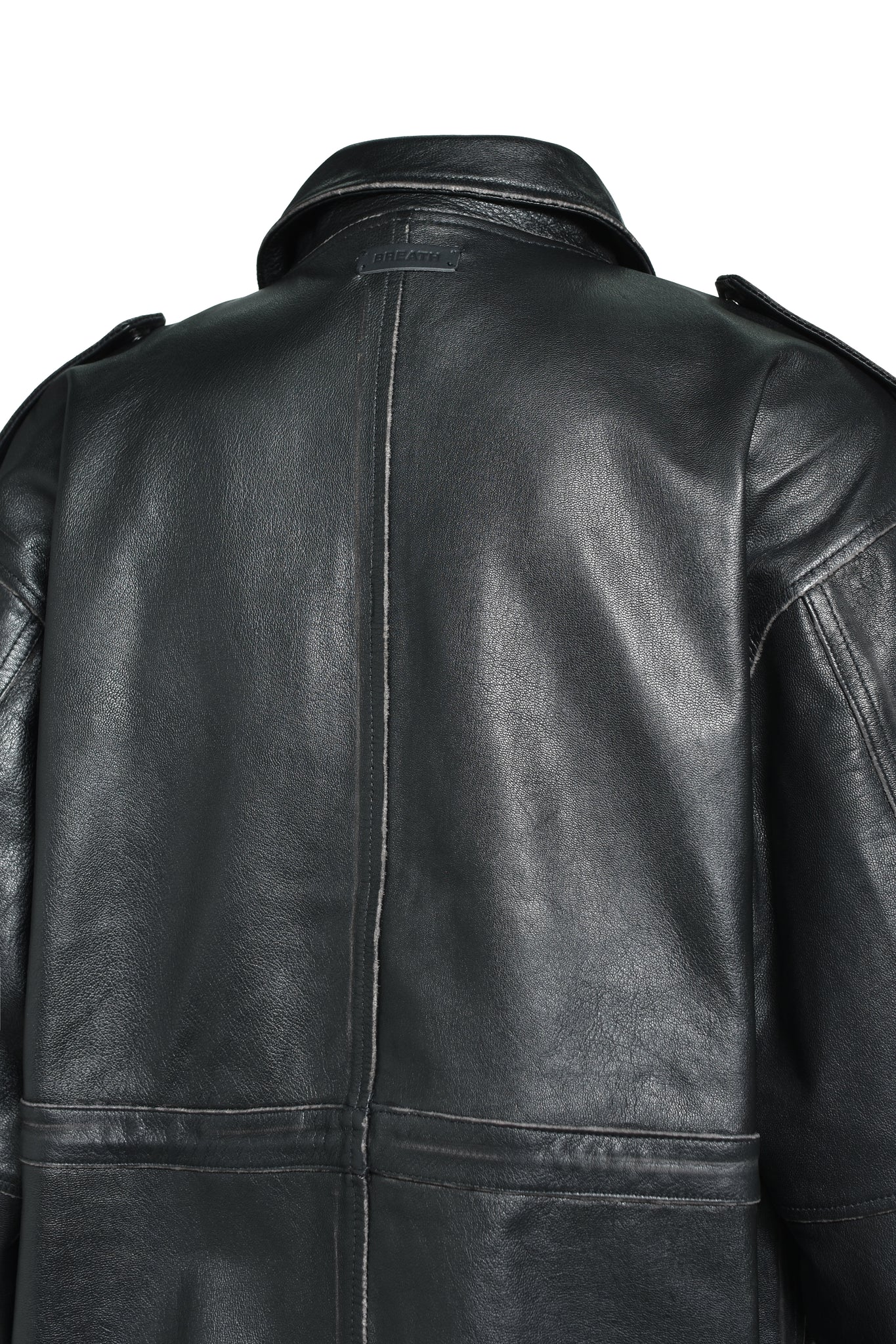 WASH LEATHER M-65 JACKET / BLACK