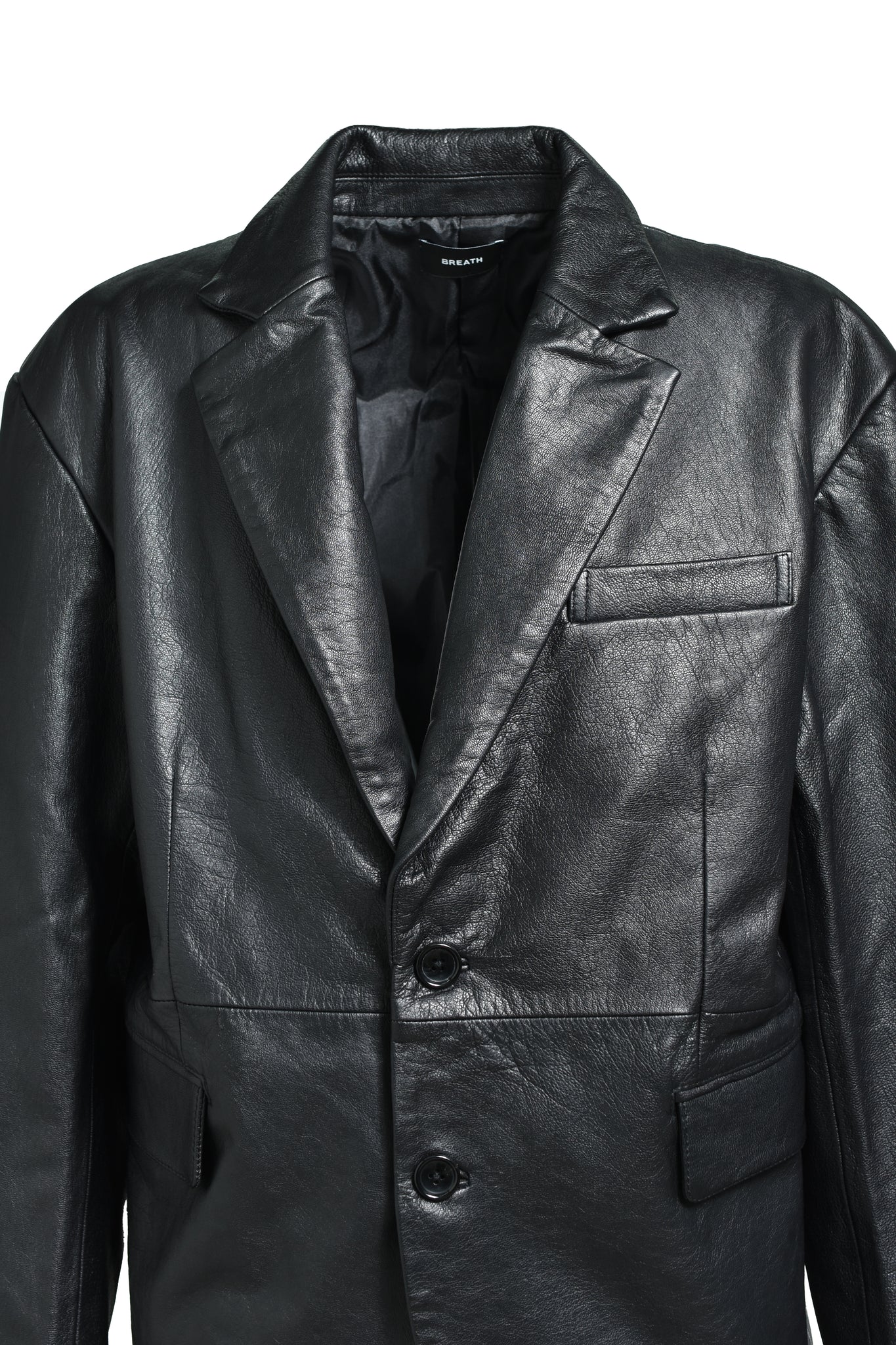 LEATHER TAILORED JACKET / BLACK