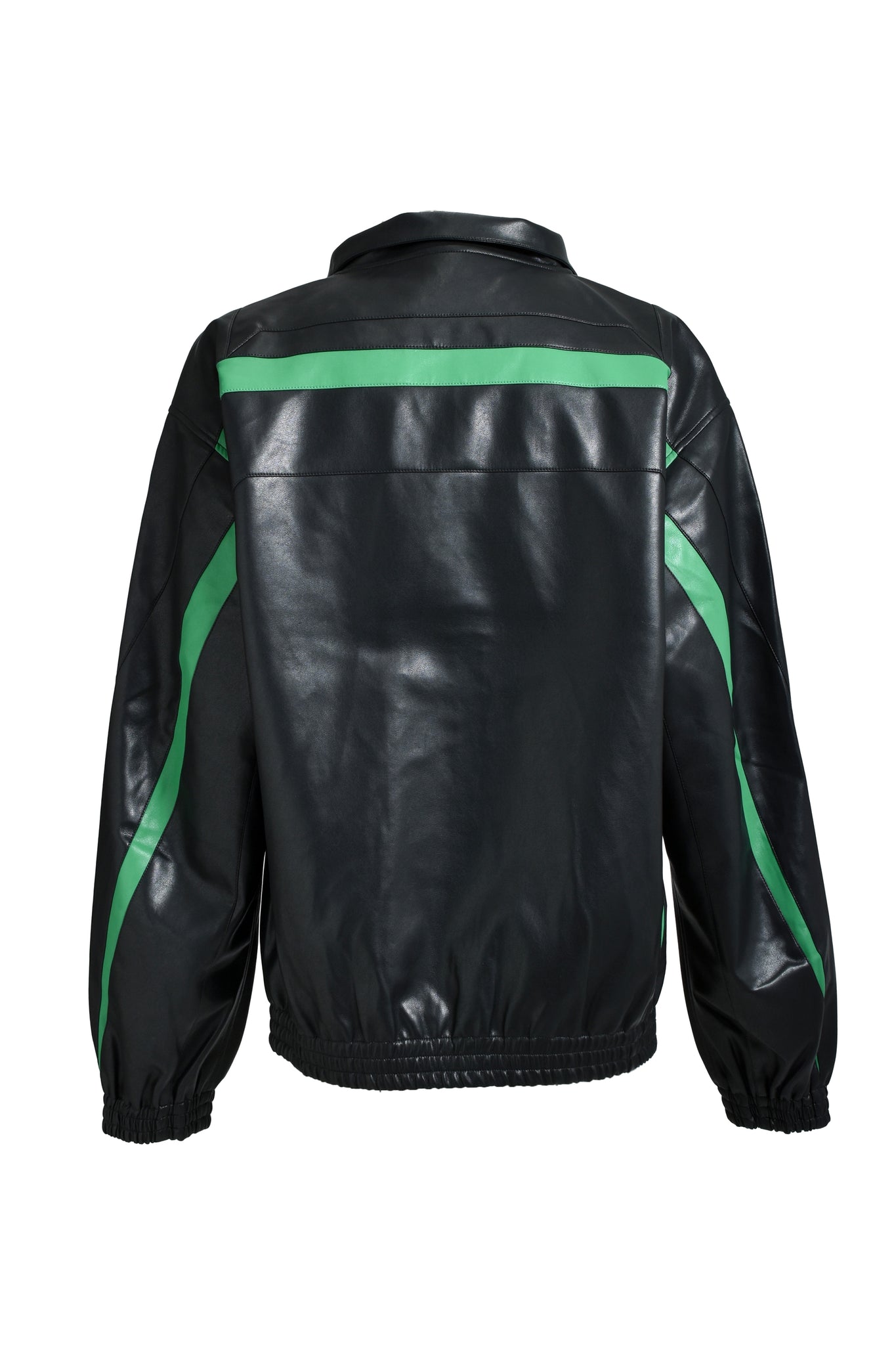 FAUX LEATHER LAMBO TRACK JACKET / BLACK