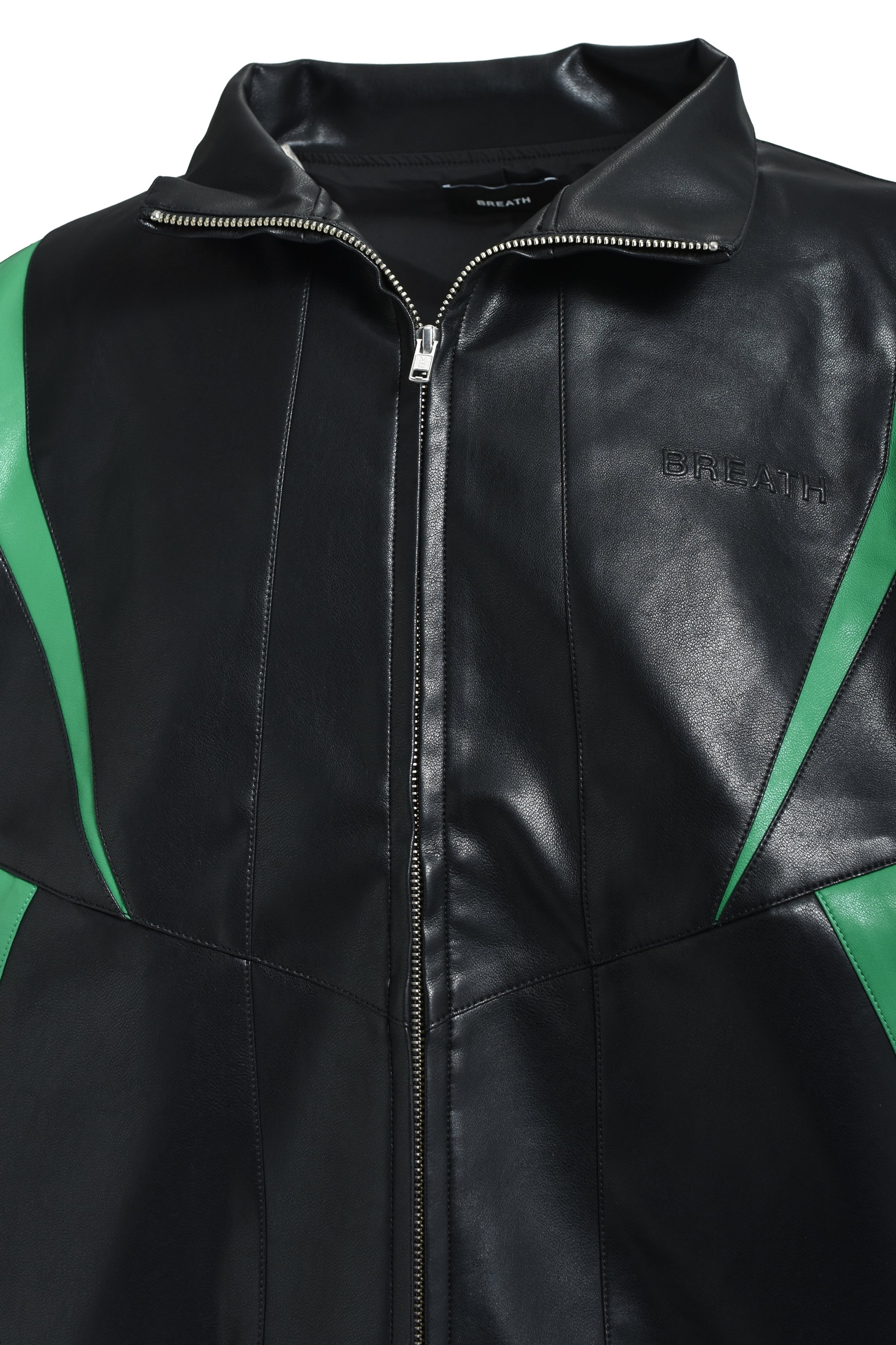FAUX LEATHER LAMBO TRACK JACKET / BLACK – BREATH - サイズ 着丈